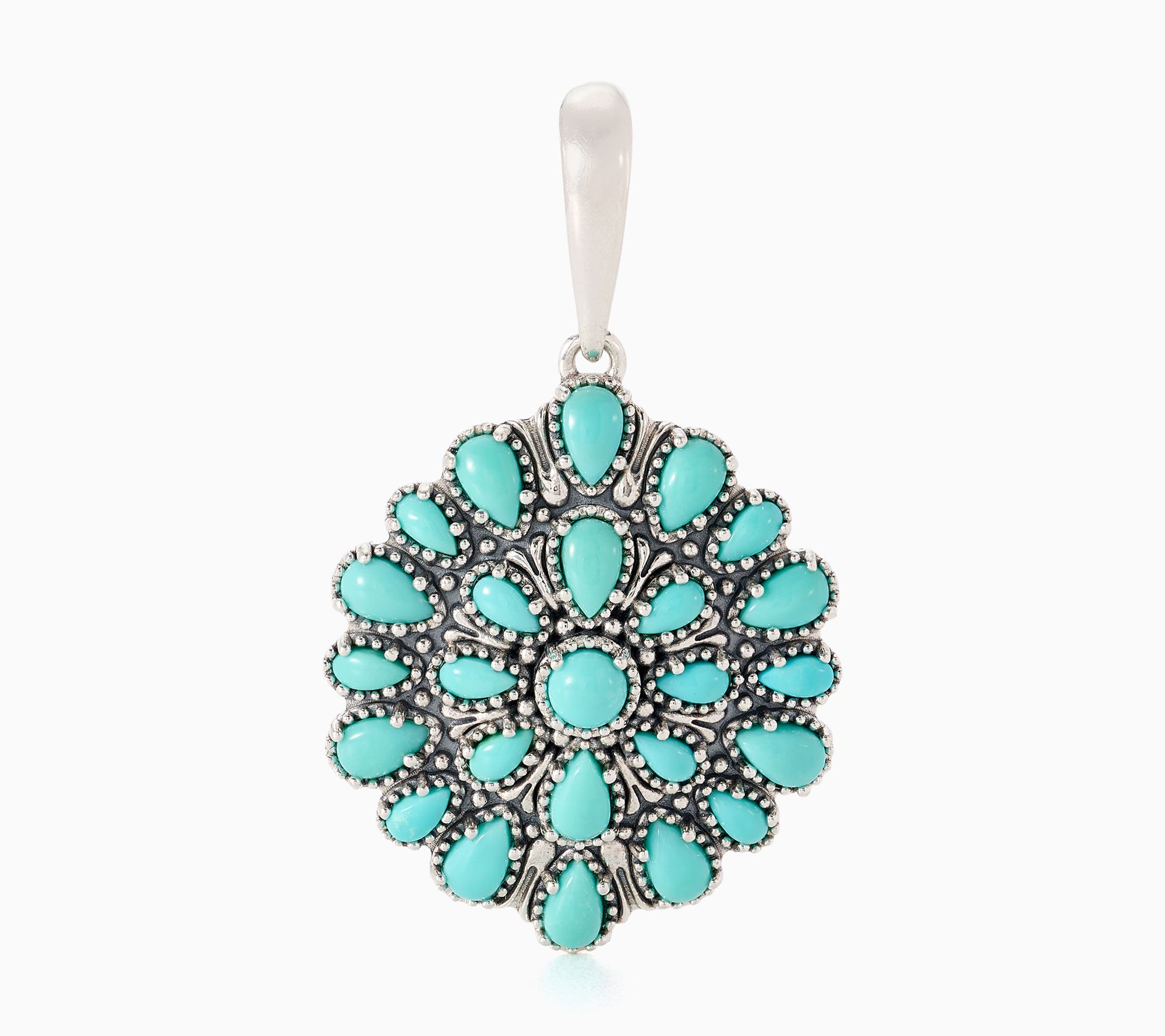 American West Sterling Gemstone Petit Point Circle Enhancer