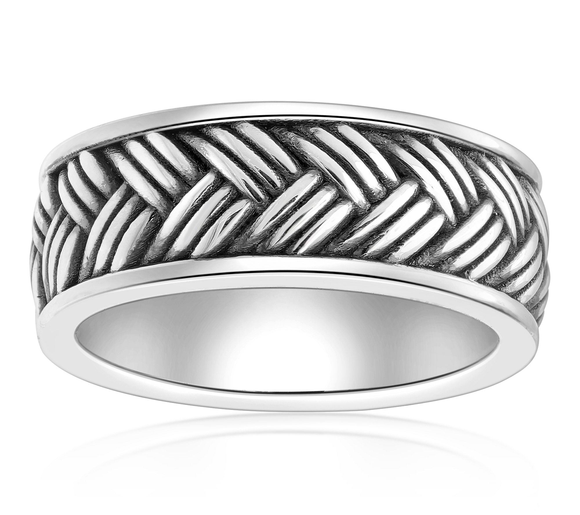 LYNX Men's Sterling Silver Weave Pattern Ring