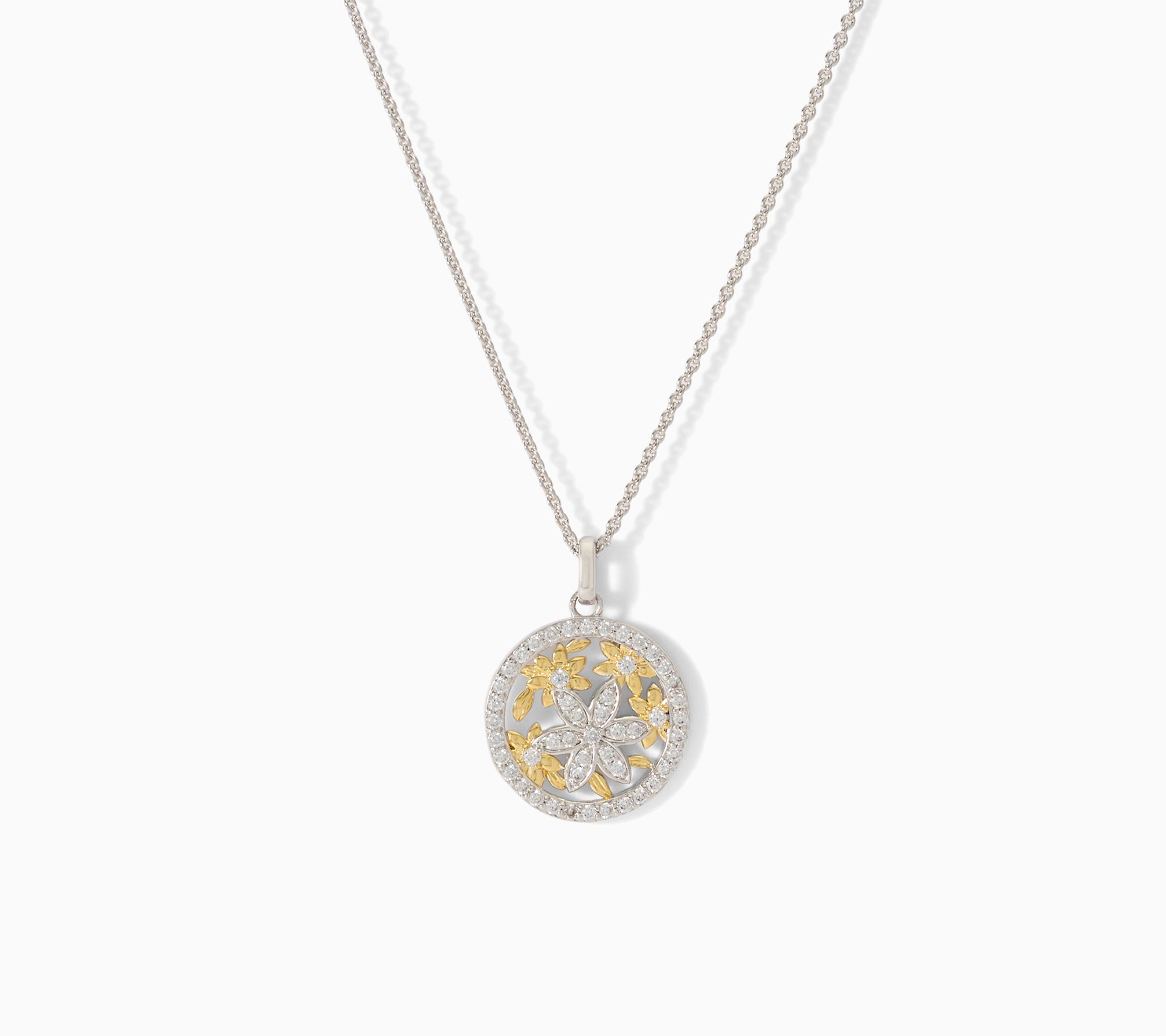 Diamonique x Kathy Levine Two-Tone Field of Flowers Bronze Necklace