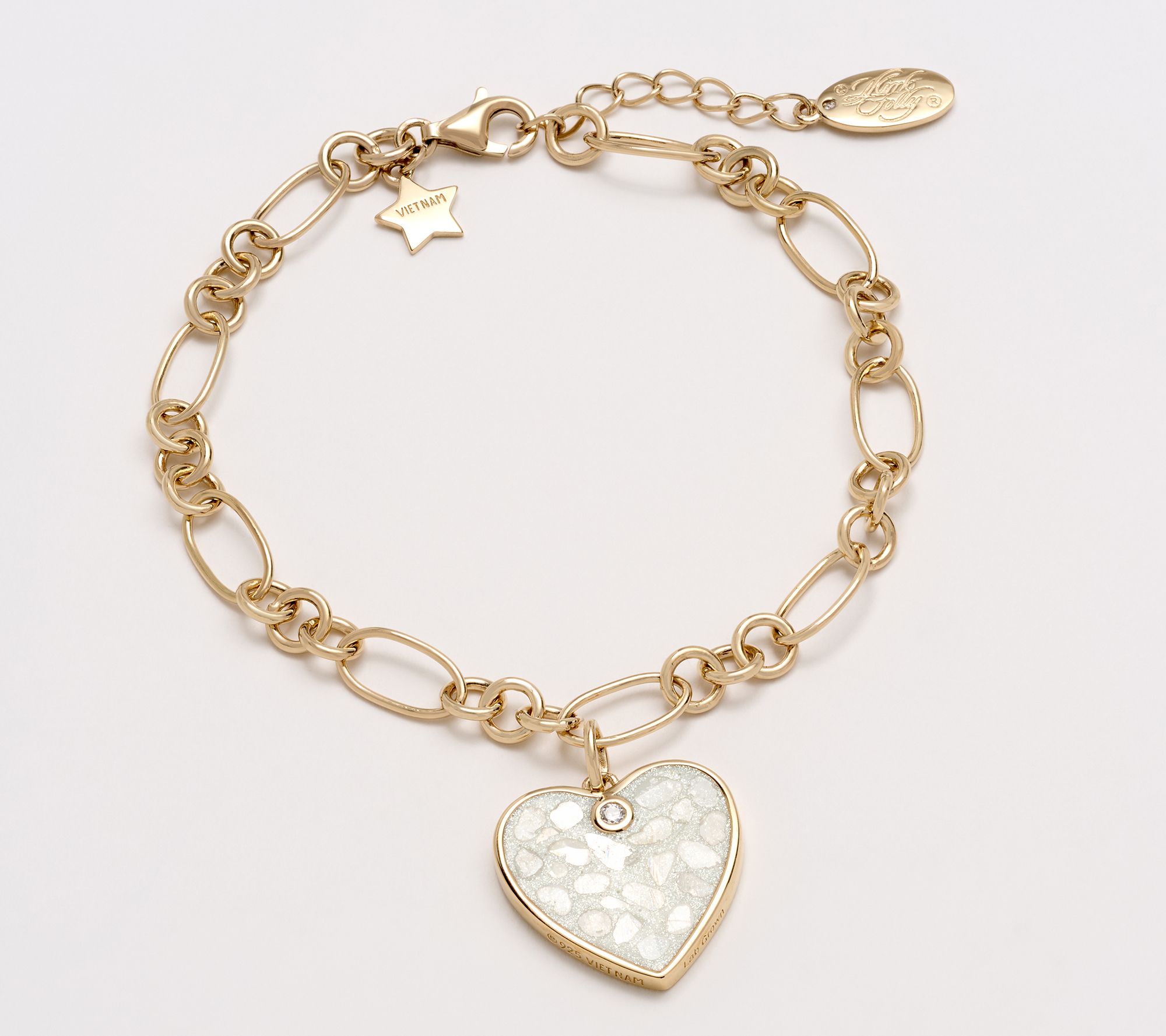 "As Is" Kirks Folly Stardust Diamond I Remember You By Heart Bracelet