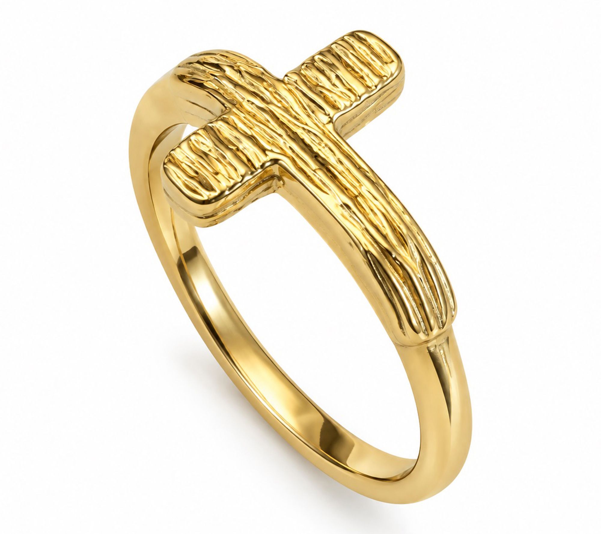 Or Paz Sterling Silver Textured Horizontal Cross Ring