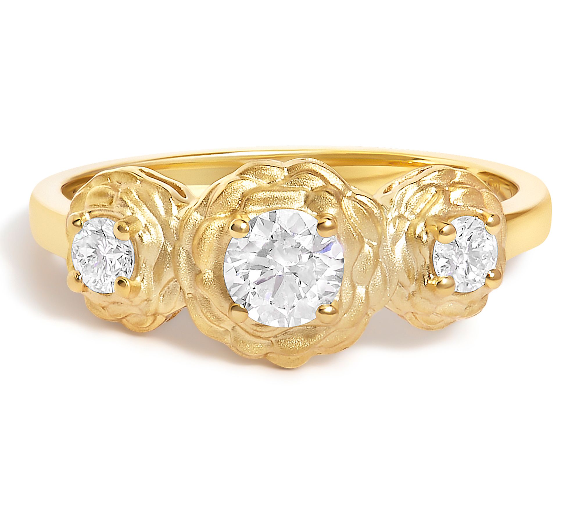 Haus of Brilliance Lab Grown Diamond Floral Ring, 14K Plated