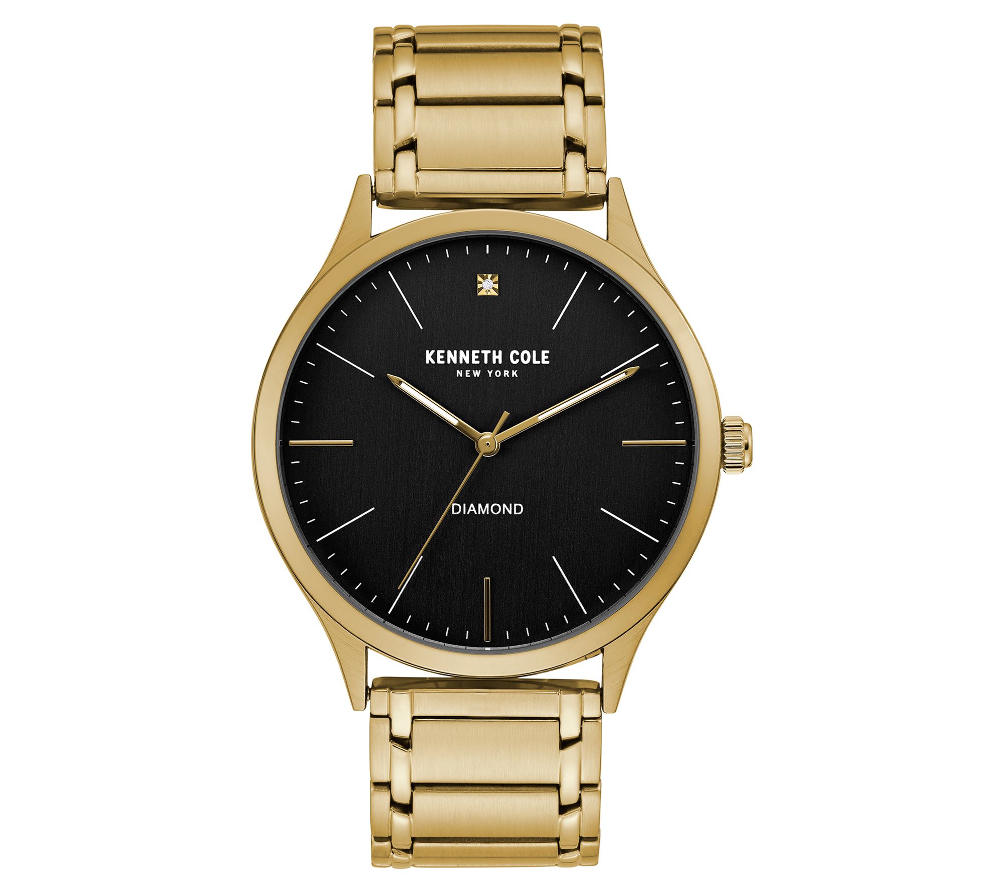 Kenneth Cole New York Men's Black Dial DiamondAccent Watch - QVC.com