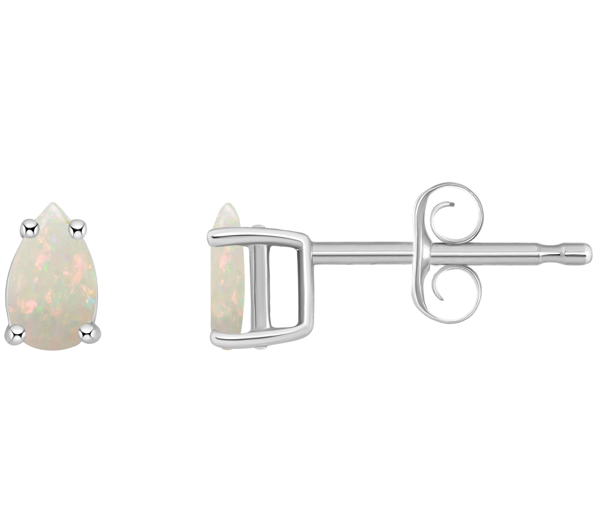 14K Gold Pear Shape 0.25 cttw Opal Stud Earrings