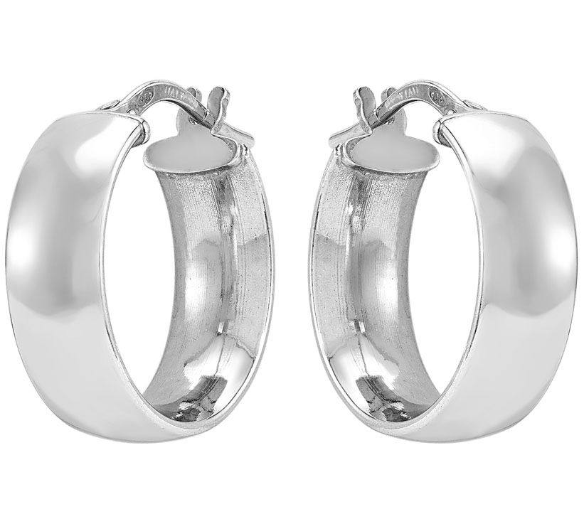 Sterling Classic Round Hoop Earrings by SilverStyle - QVC.com