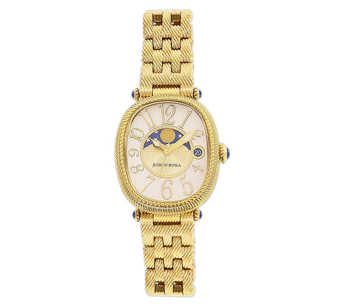 Judith Ripka Goldtone Stainless White Moon Phase Watch - QVC.com