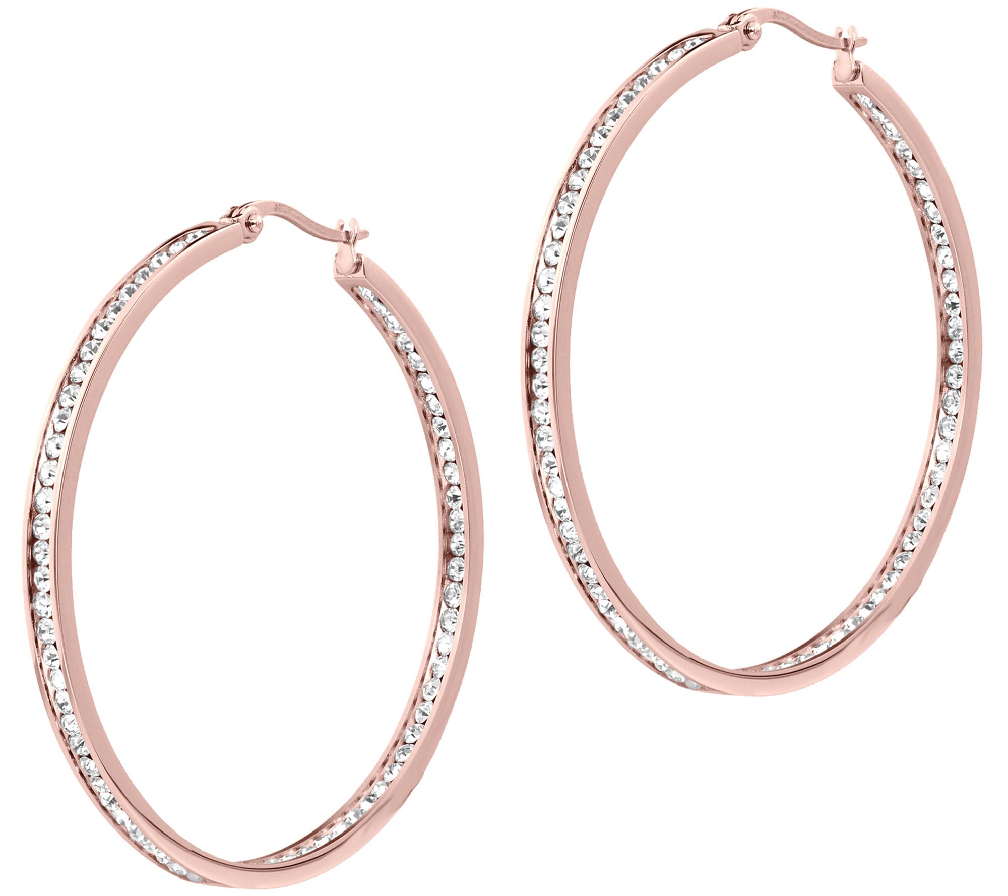 Steel by Design 2" Inside Out Hoop Earrings
