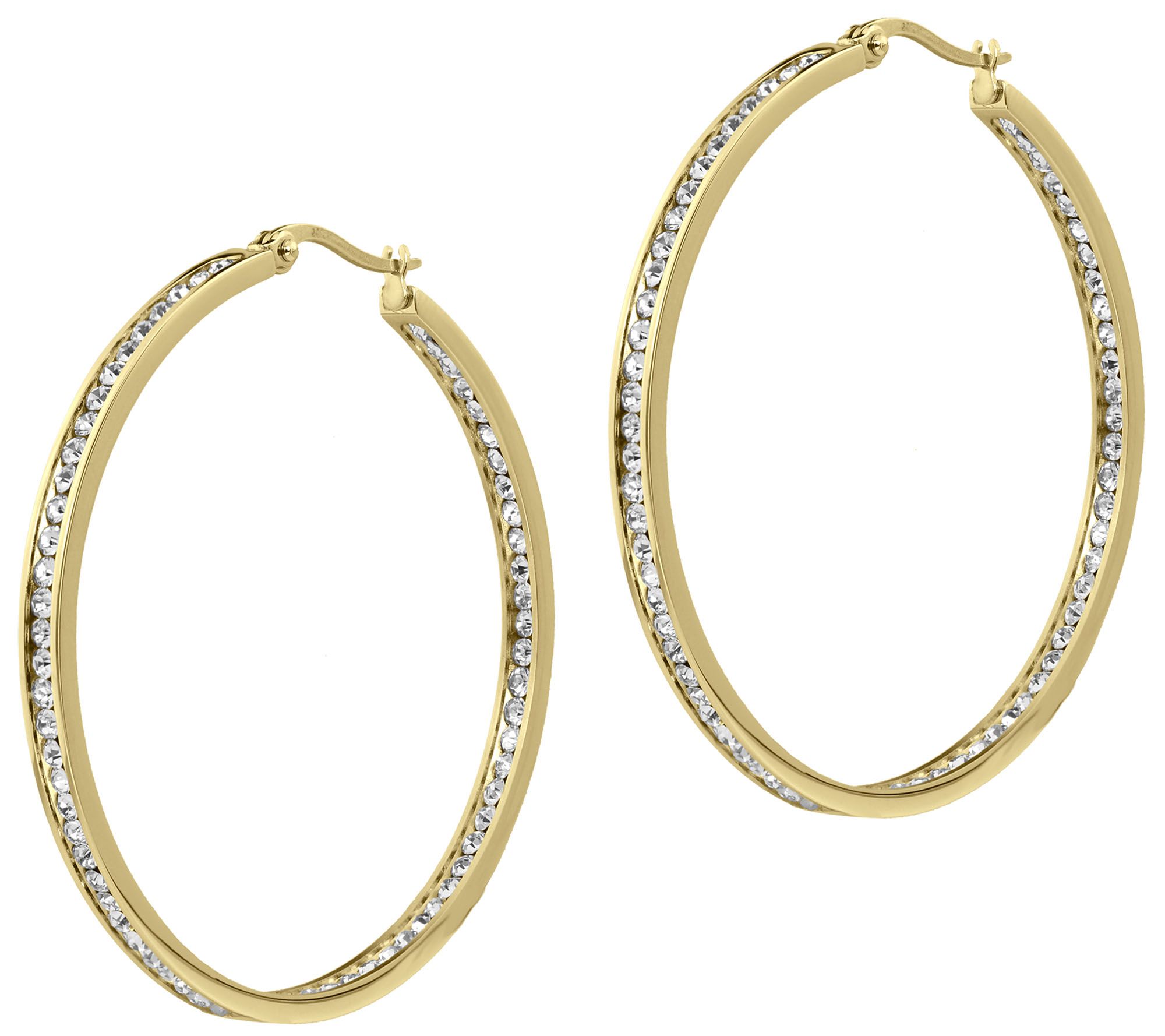 Steel by Design 2" Inside Out Hoop Earrings