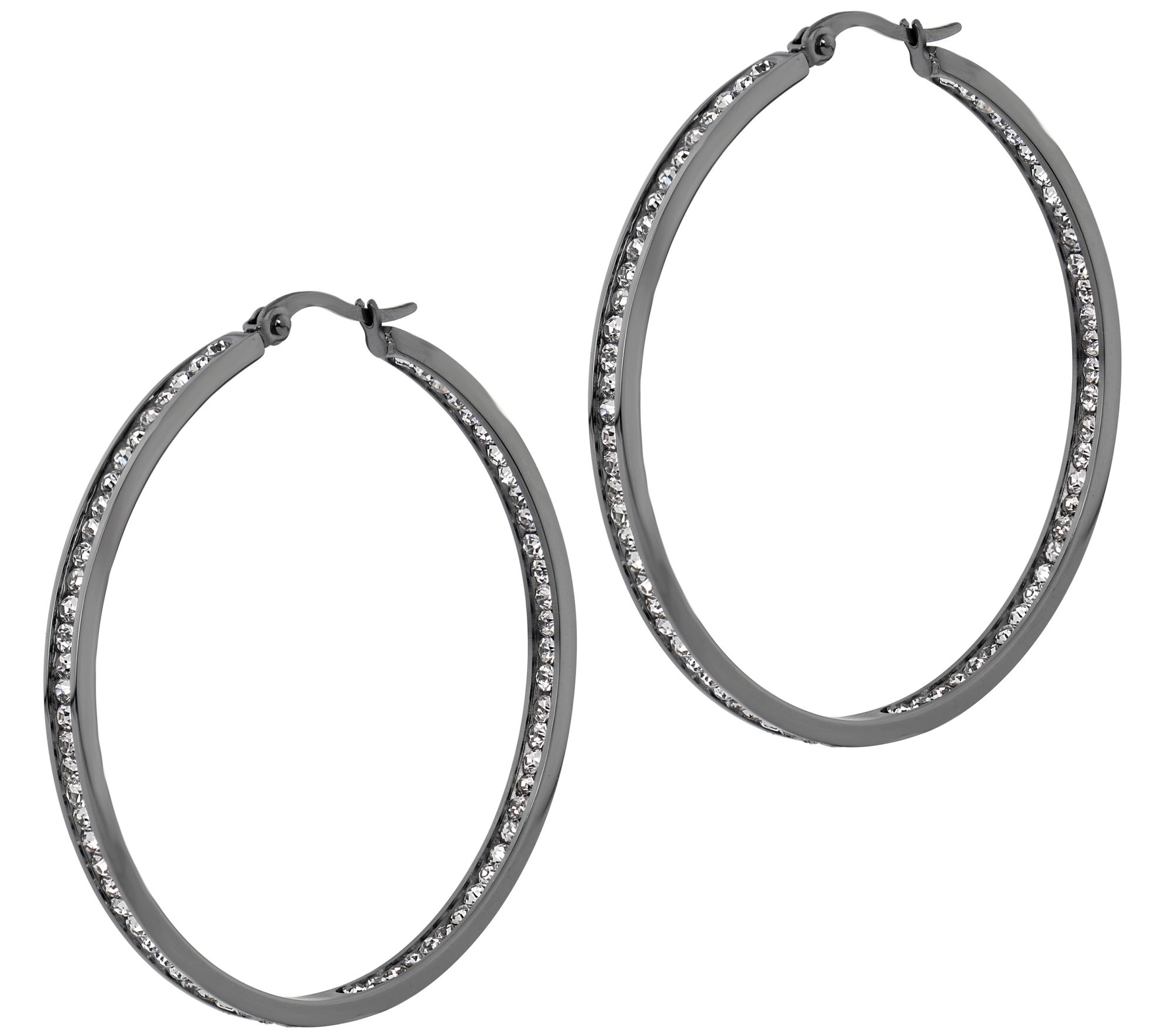 Steel by Design 2" Inside Out Hoop Earrings