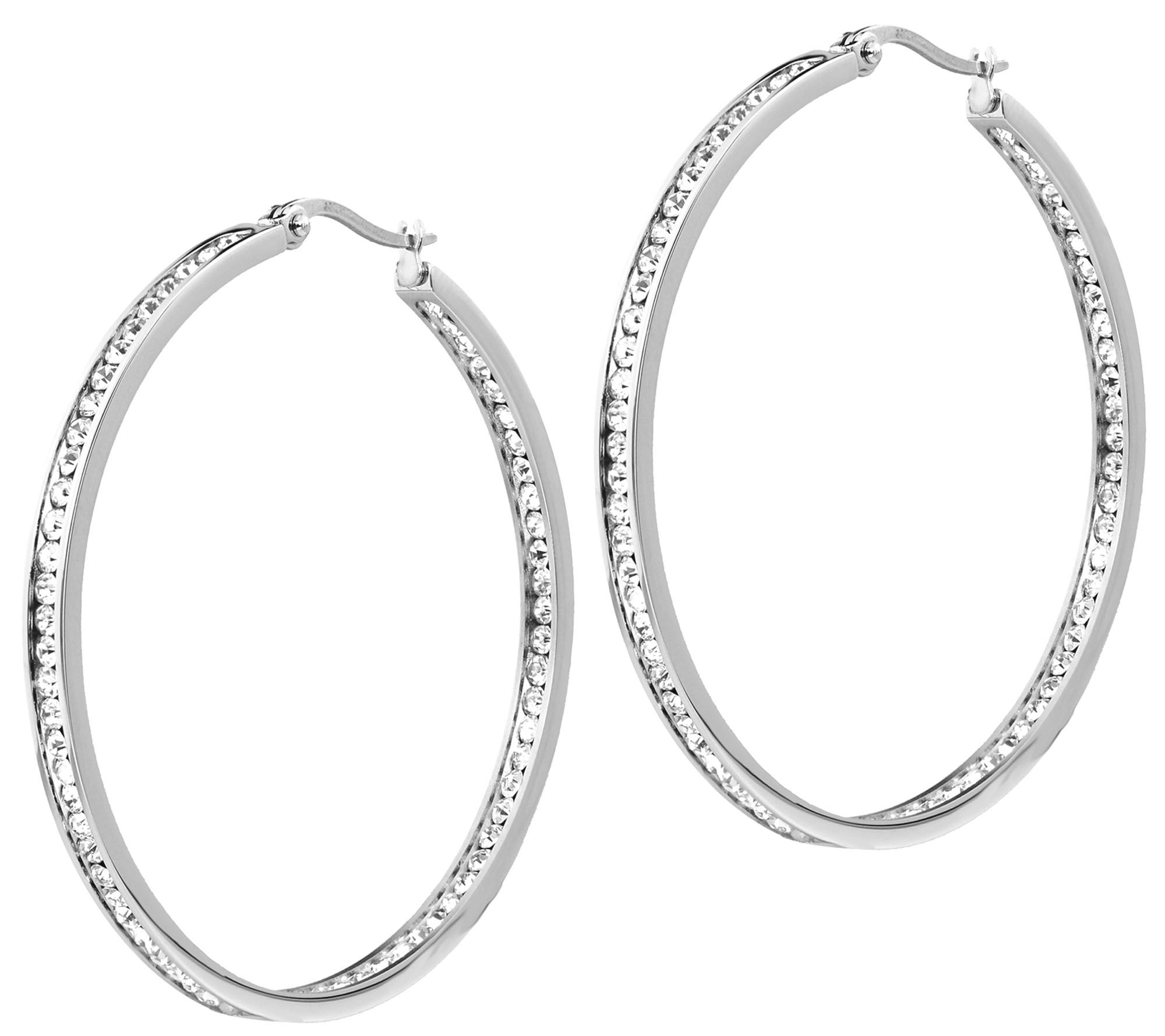 Steel by Design 2" Inside Out Hoop Earrings