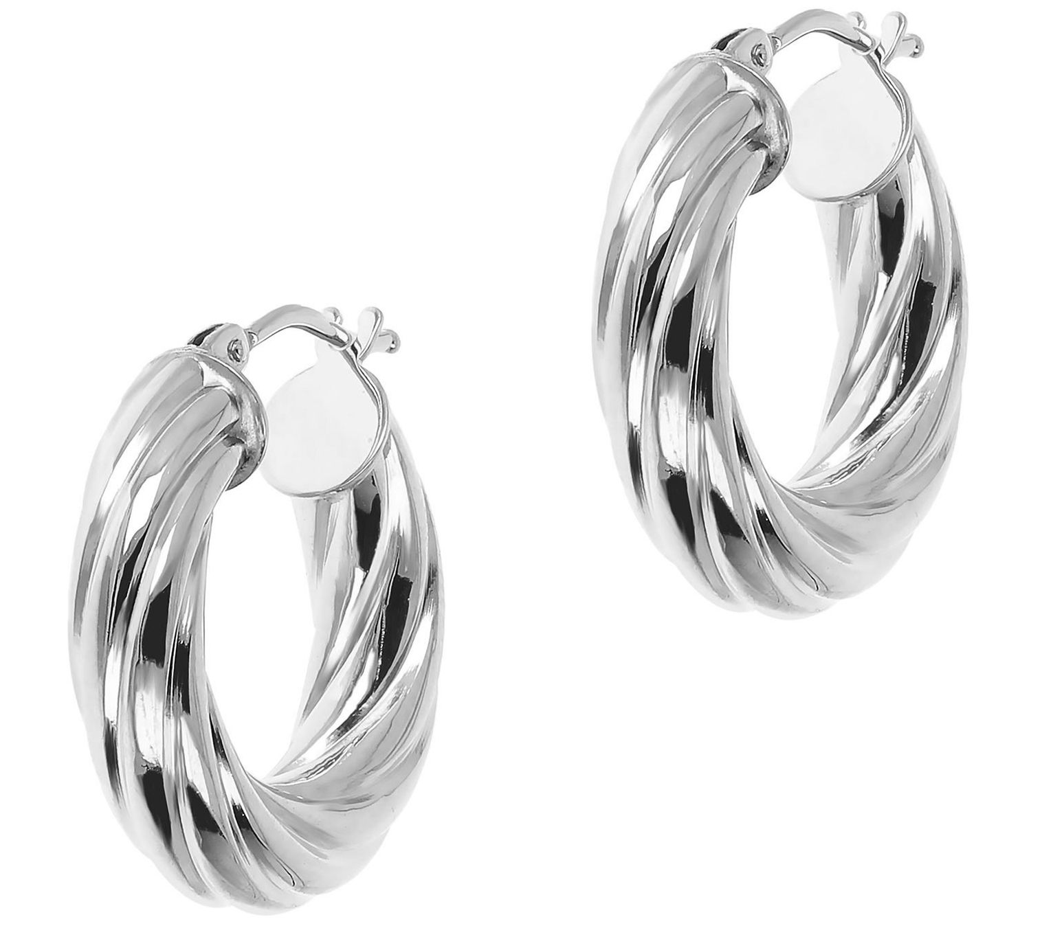 EternaGold 3/4" Twisted Round Hoop Earrings, 14K Gold