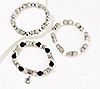 Set of 3 Zodiac Lava Bracelets w/ Gemstones & Charm in Organza Bag
