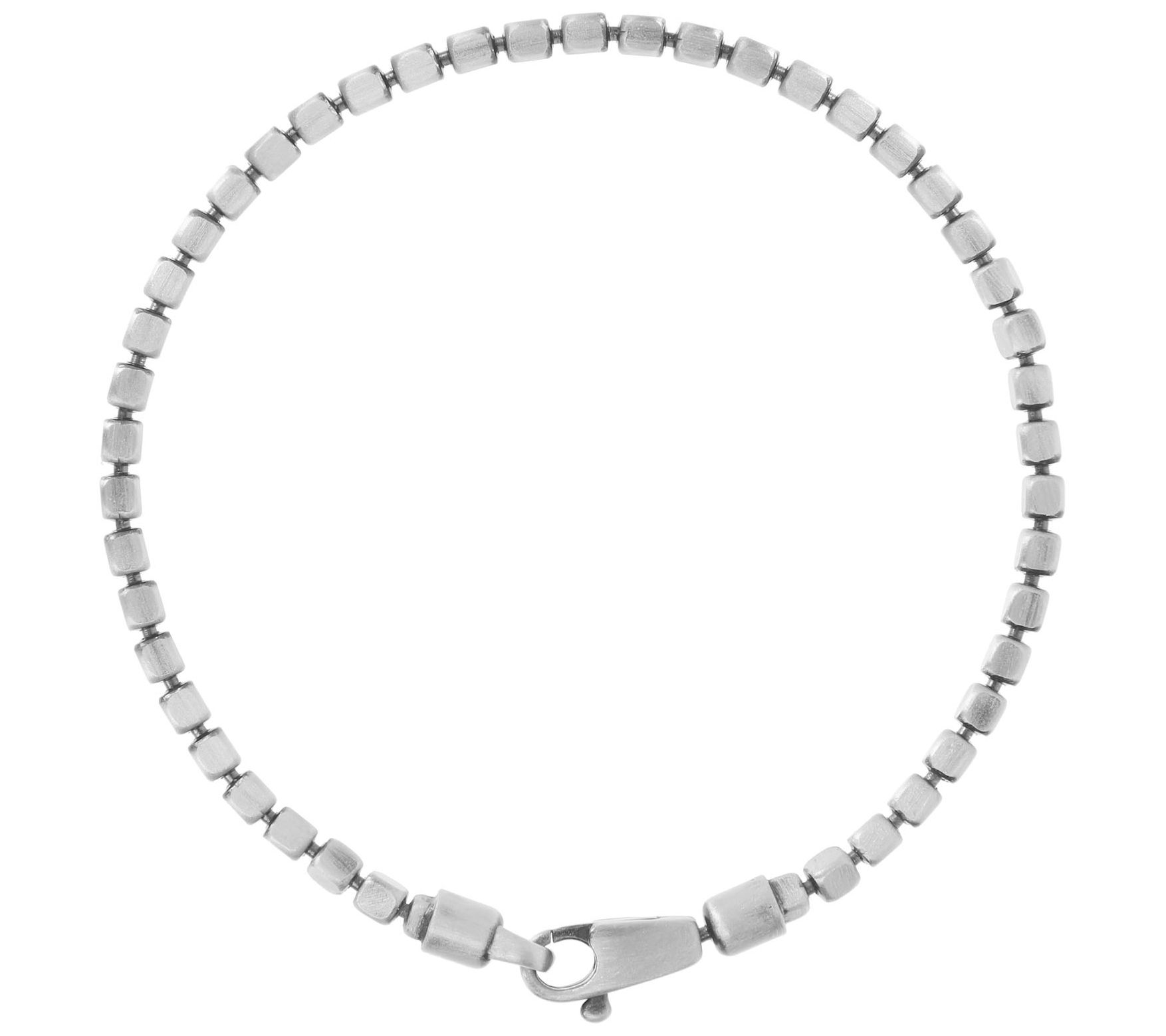 Mistero for Him Sterling Silver Cube Link Chain Bracelet, 8.0g