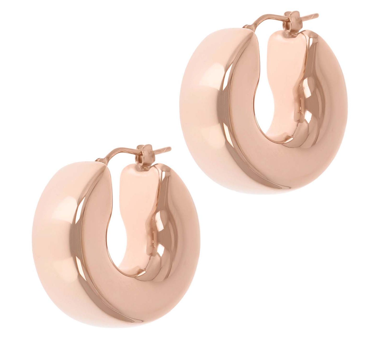 BellaOro Square Tube Hoop Earrings, 14K Gold Oer Resin