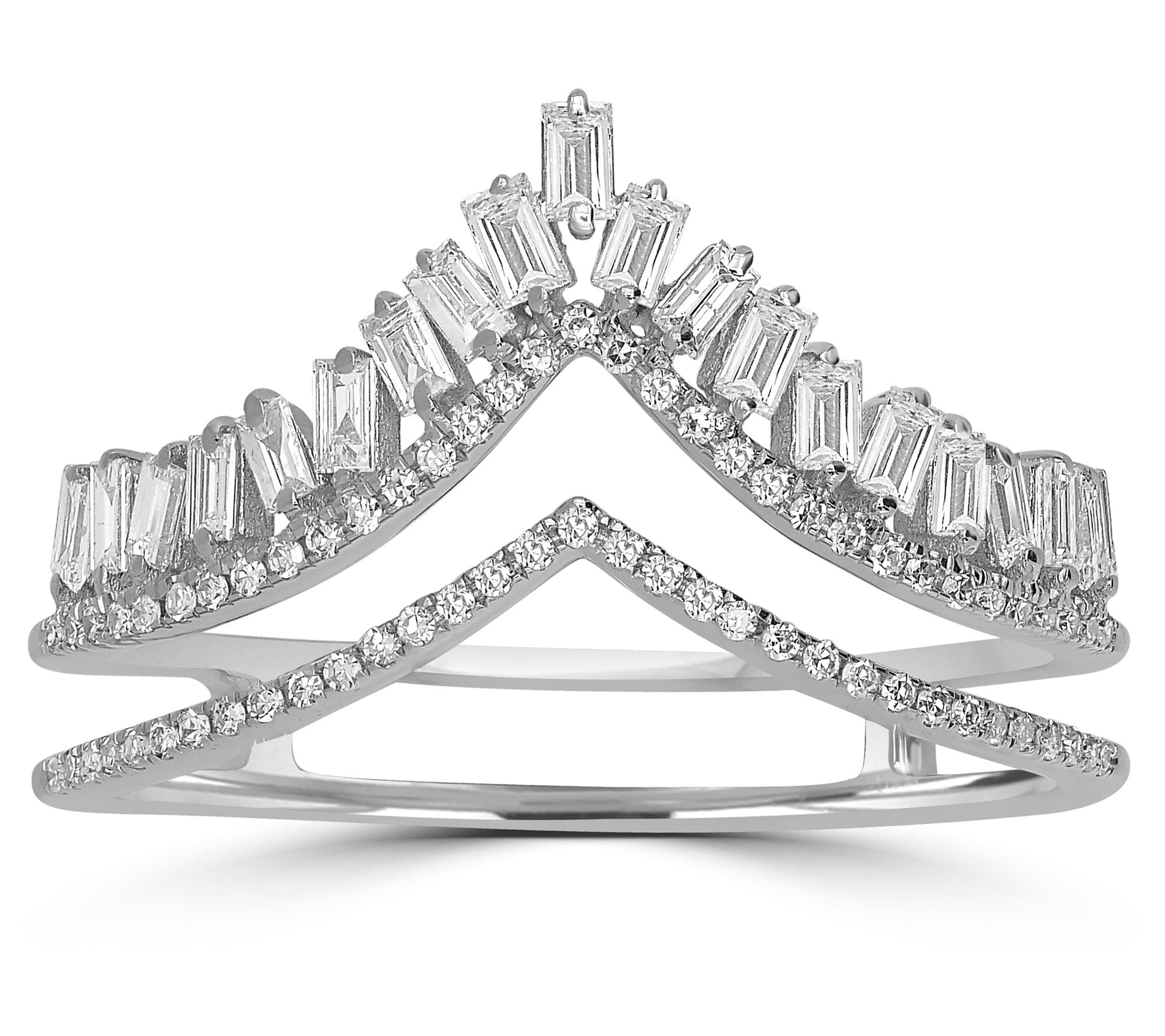 Affinity Diamonds 0.45cttw Crown Ring, 14K White Gold