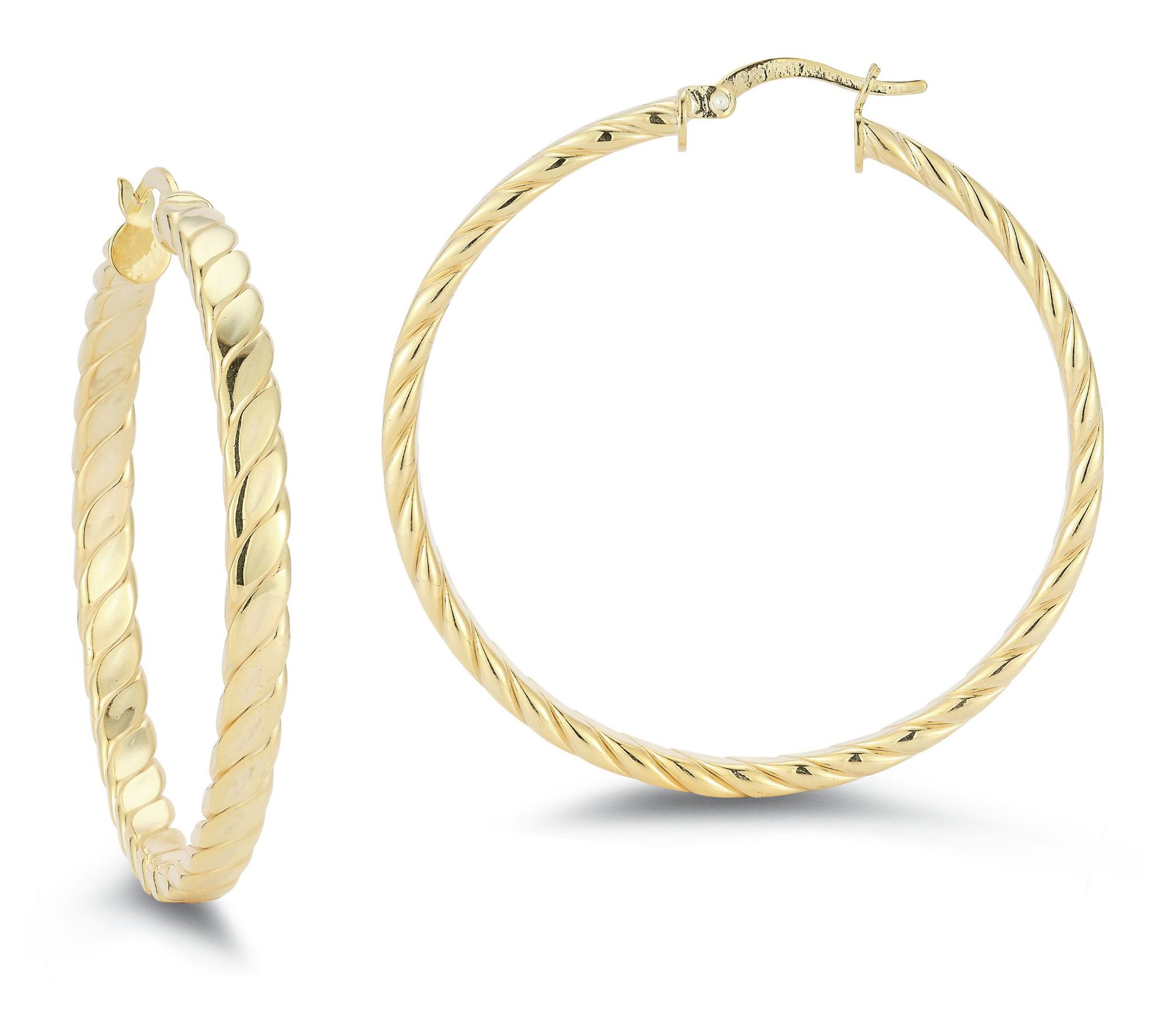 Sterlina Silver Large Twisted Hoop Earrings, Sterling