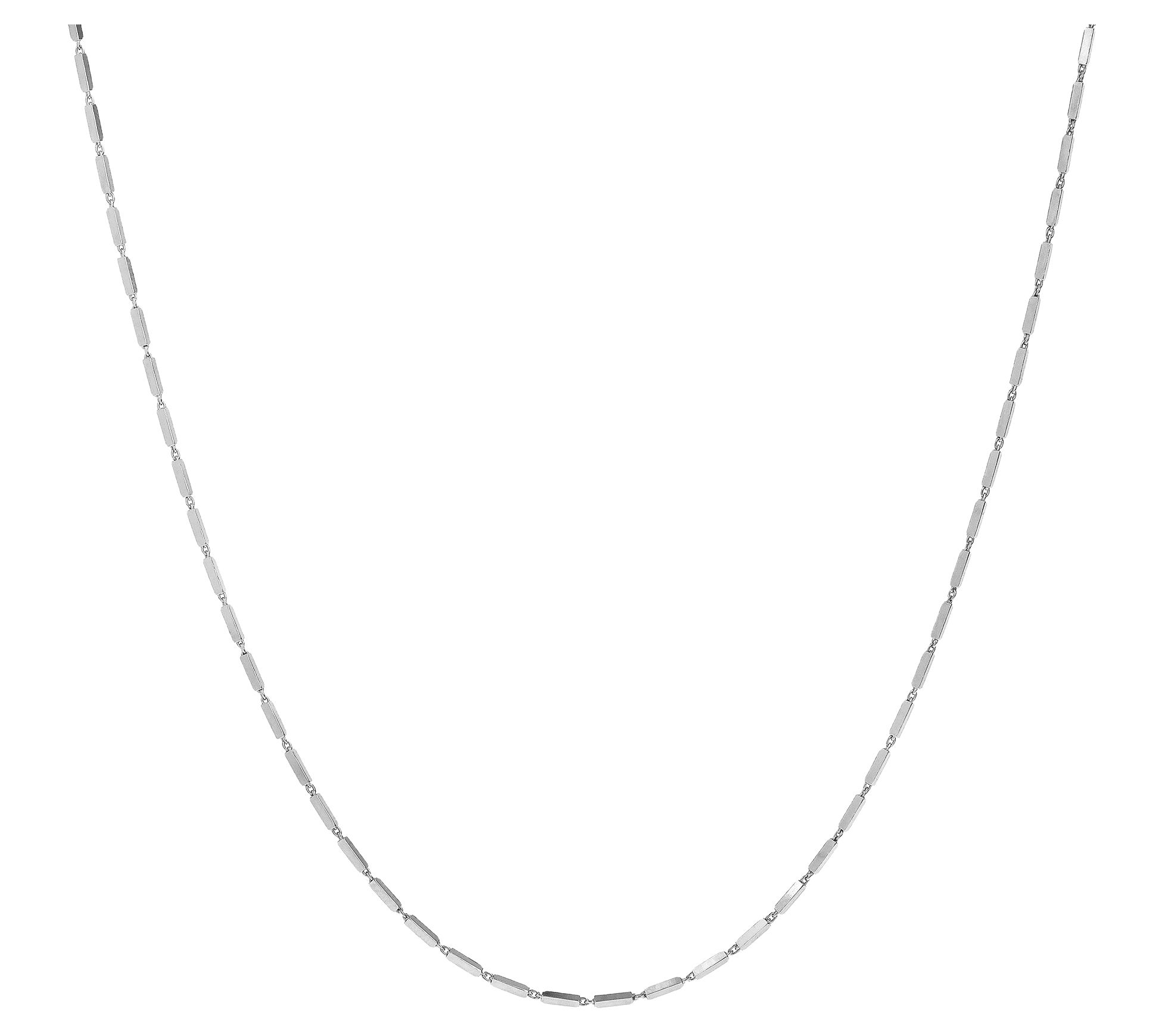 Veronese 18K Clad 18" Polished Bar Link Necklace