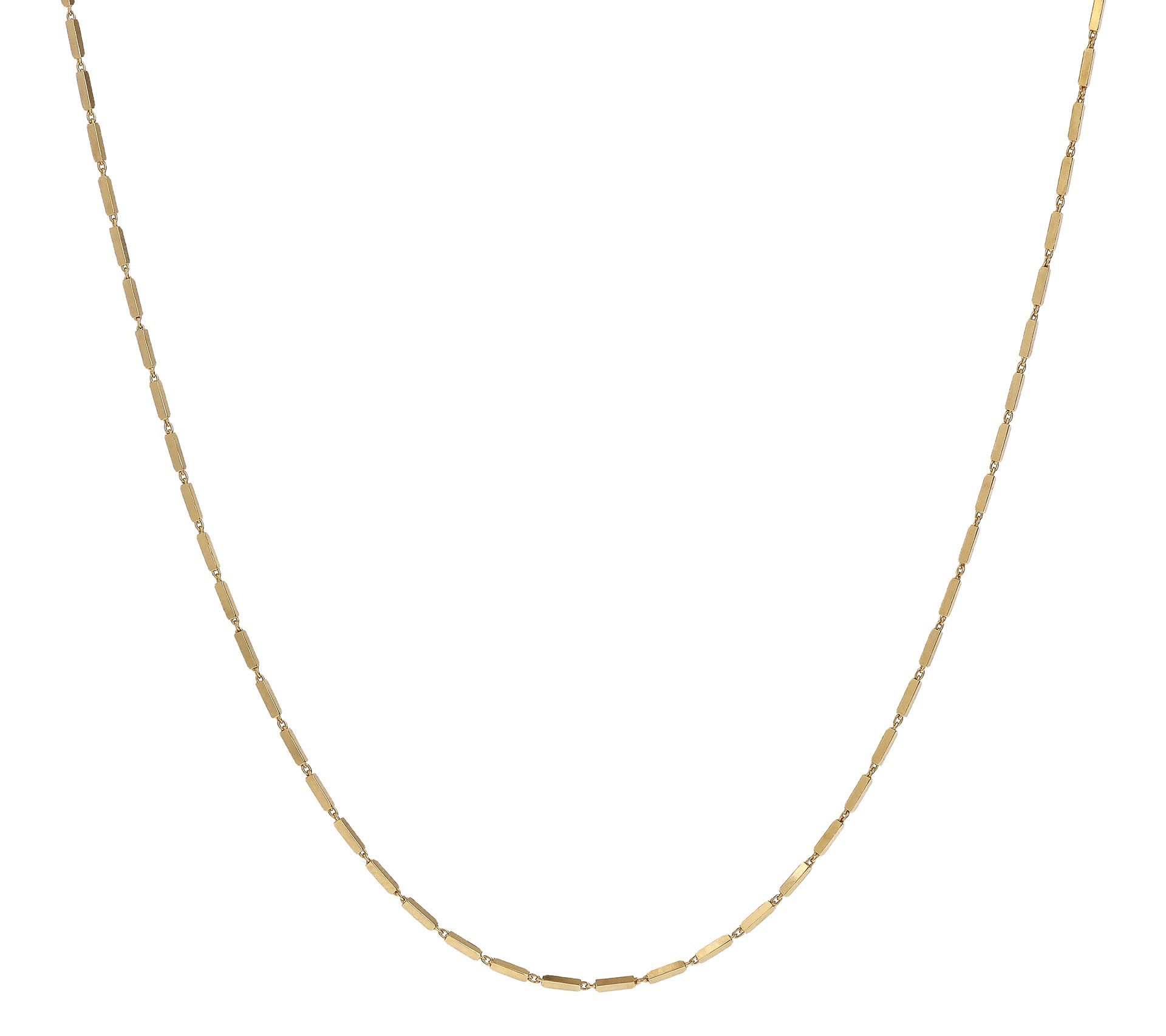 Veronese 18K Clad 18" Polished Bar Link Necklace
