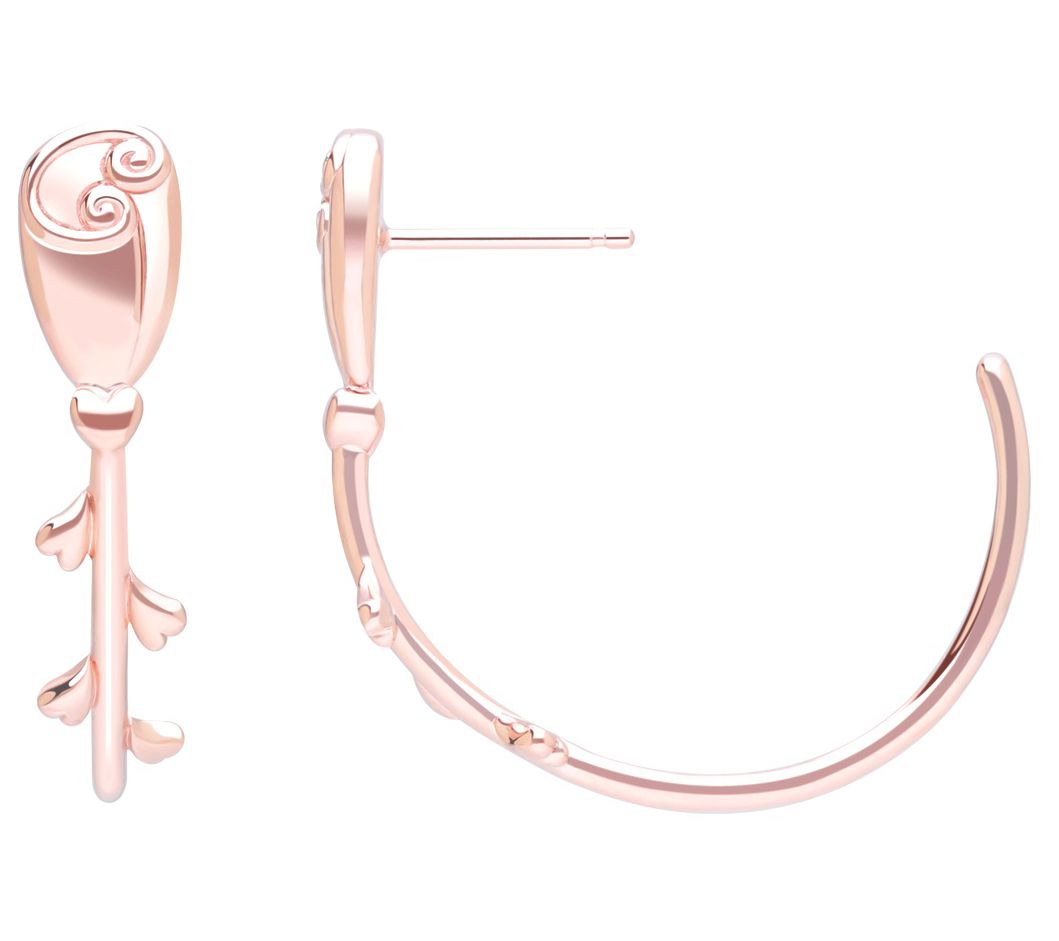 Goddaughters 14K Rose Gold Clad Gratitude Hooparrings