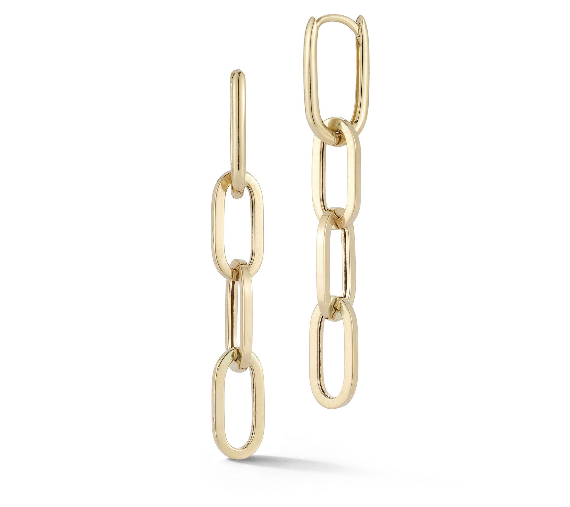 Luminosa Gold Paperclip Link Drop Earrings, 14K