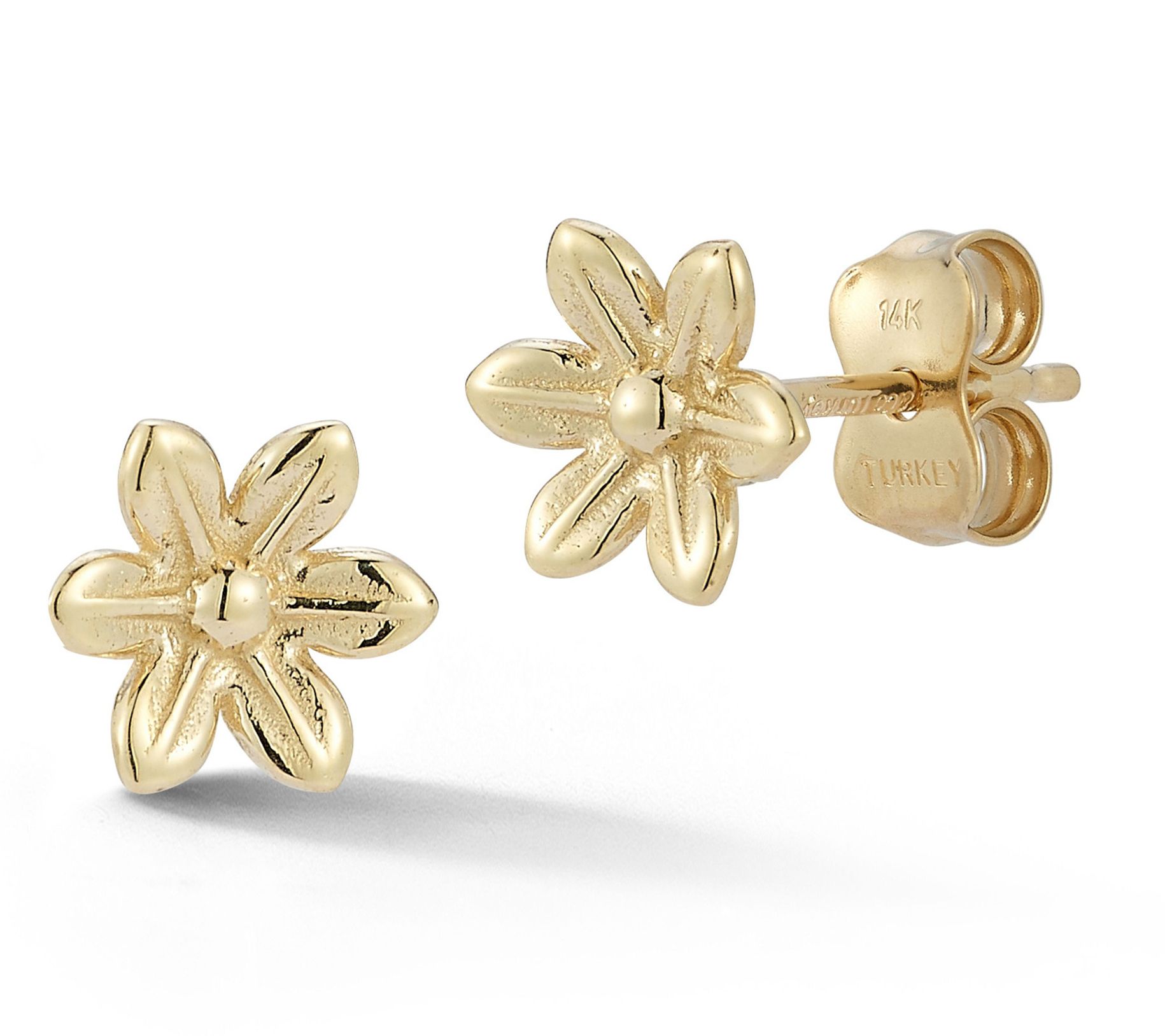 Luminosa Gold Dainty Flower Stud Earrings, 14K
