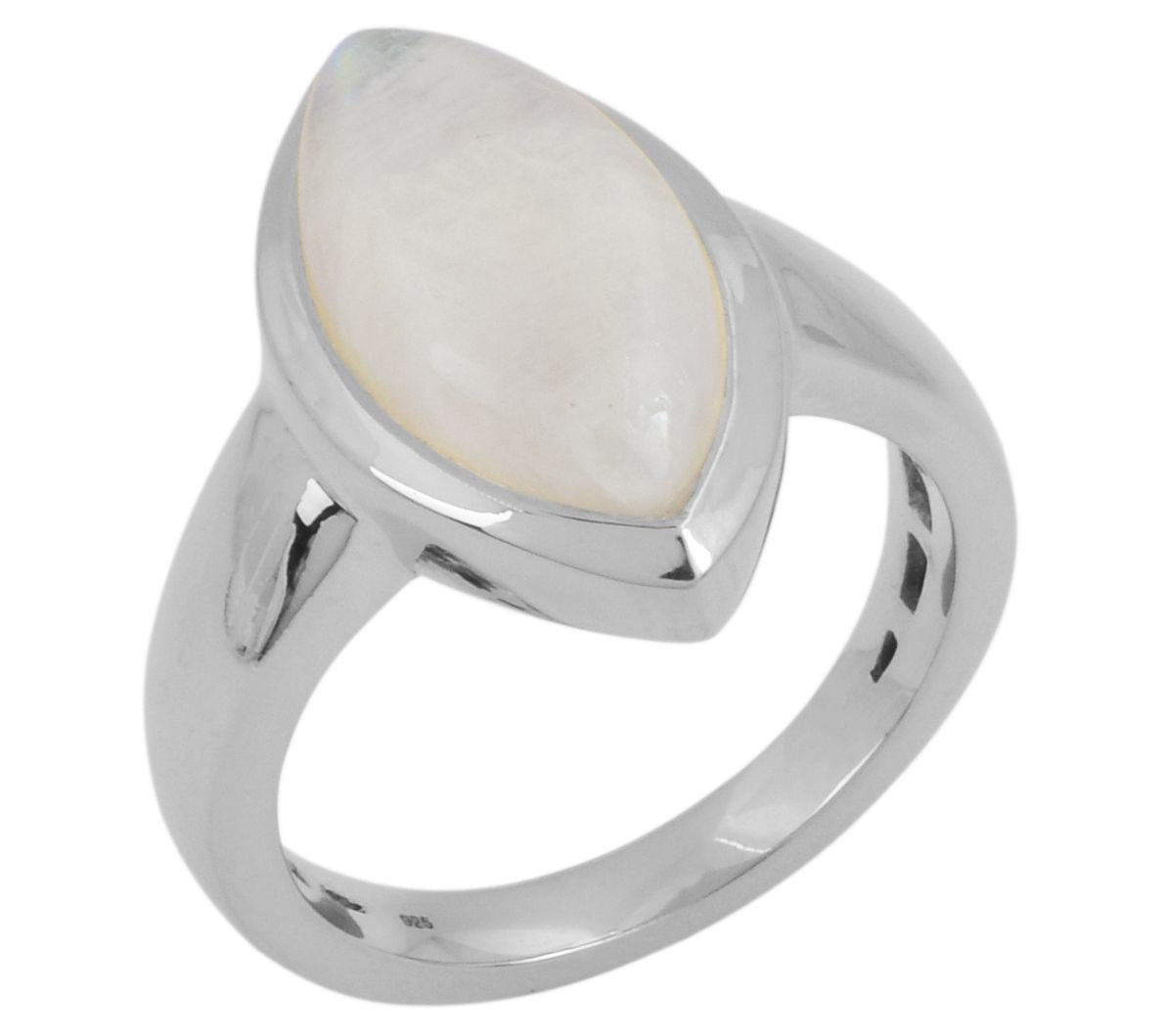 Affinity Gems Rainbow Moonstone Solitaire Ring,Sterling