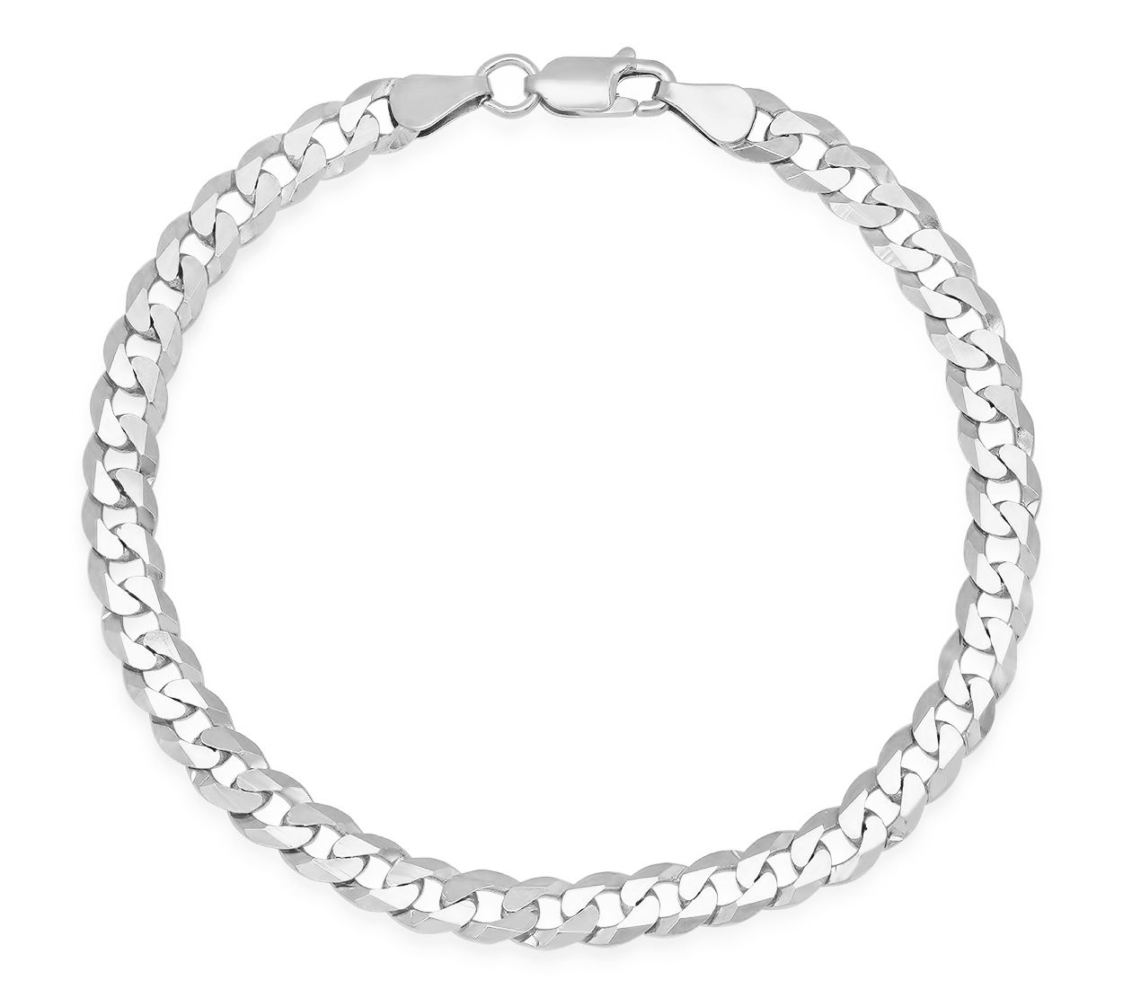 Italian Silver Men's Curb Chain Bracelet, Sterling