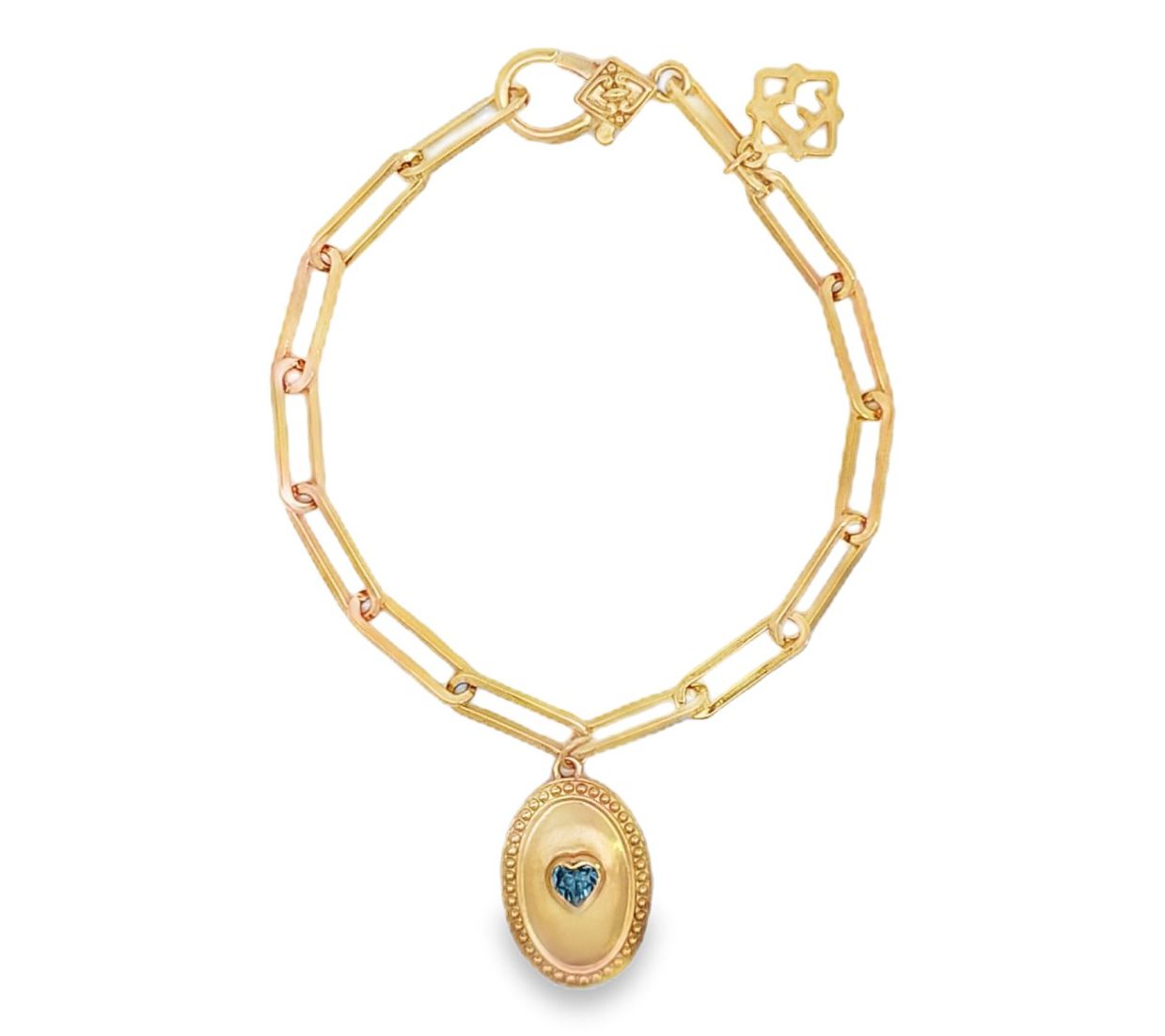 Elyse Ryan 14K Gold Clad Leni Gemstone Heart Bracelet