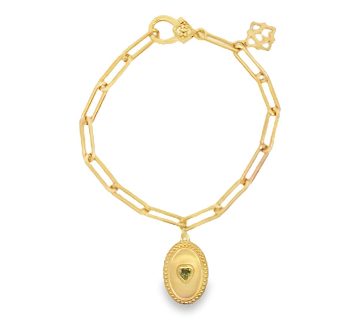 Elyse Ryan 14K Gold Clad Leni Gemstone Heart Bracelet