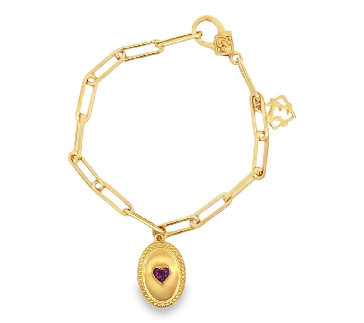 Elyse Ryan 14K Gold Clad Leni Gemstone Heart Bracelet