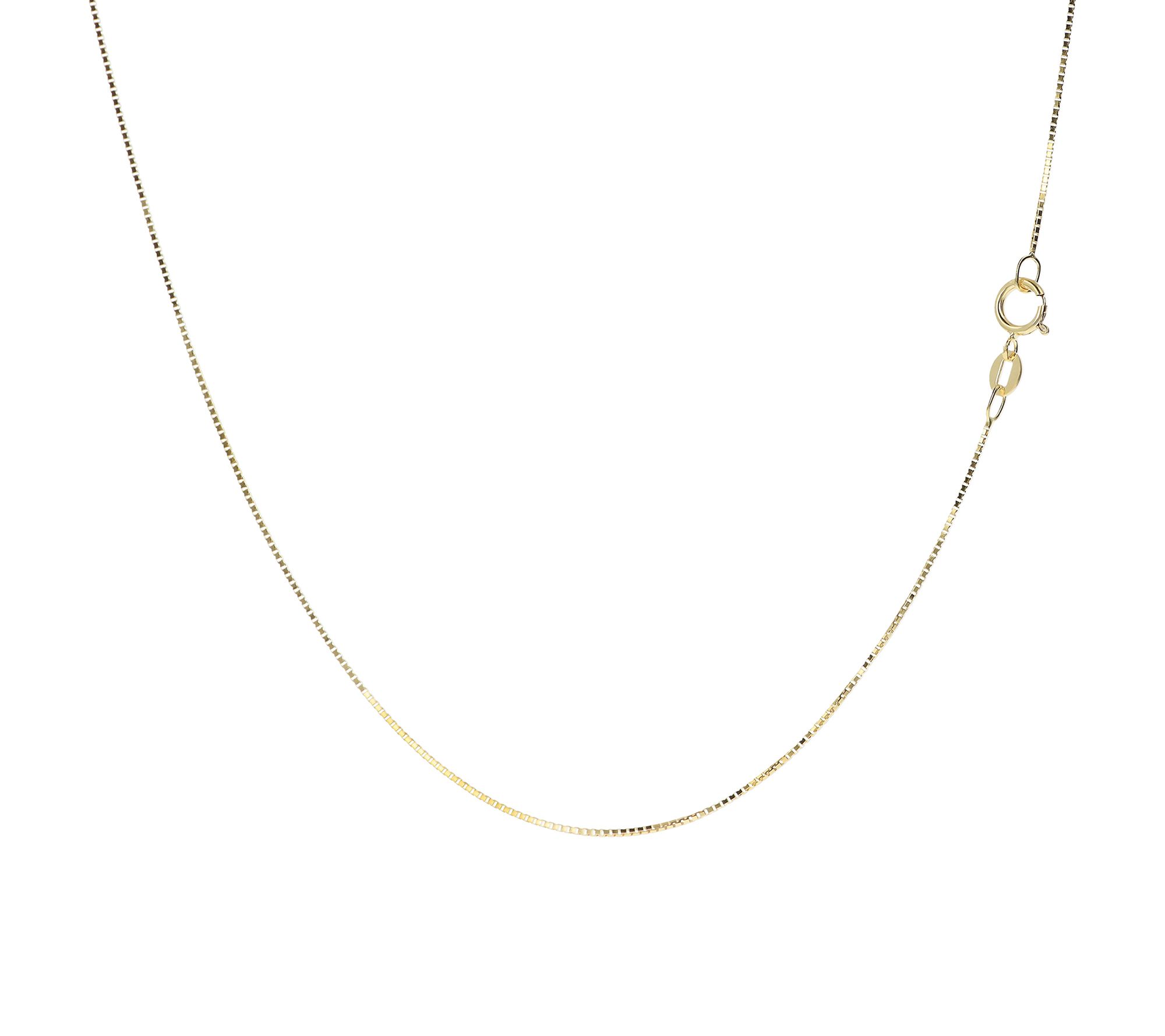 Italian Gold 15" Box Chain Link Necklace, 10K