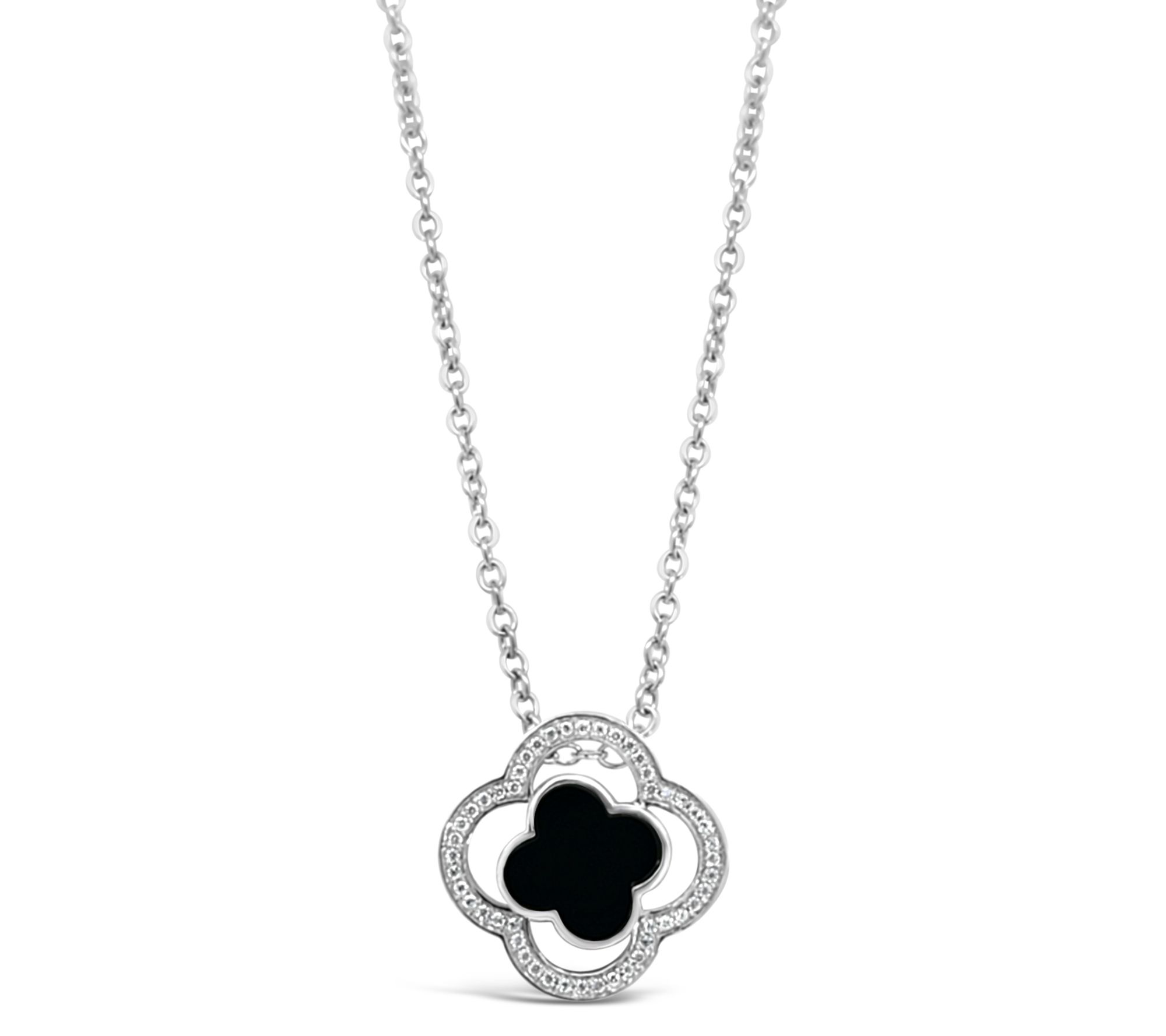 Ariva Sterling Silver Gemstone & Diamonique Bristol Necklace