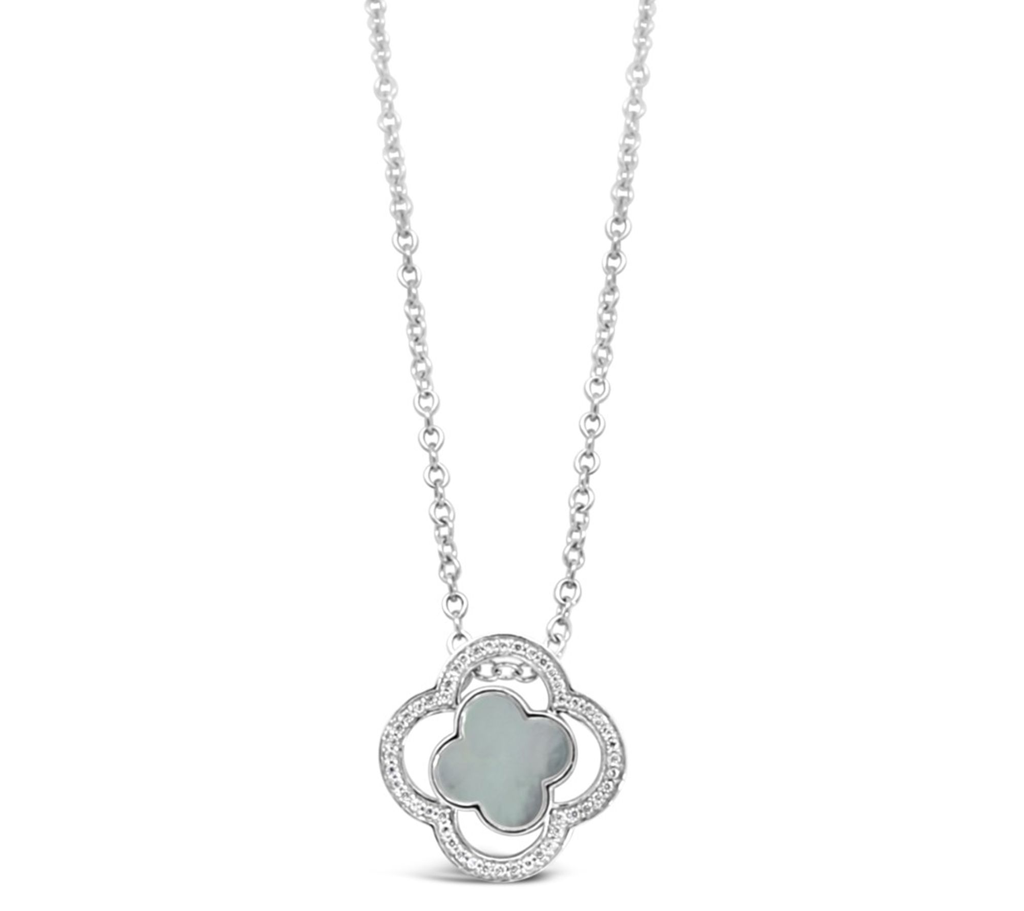 Ariva Sterling Silver Gemstone & Diamonique Bristol Necklace