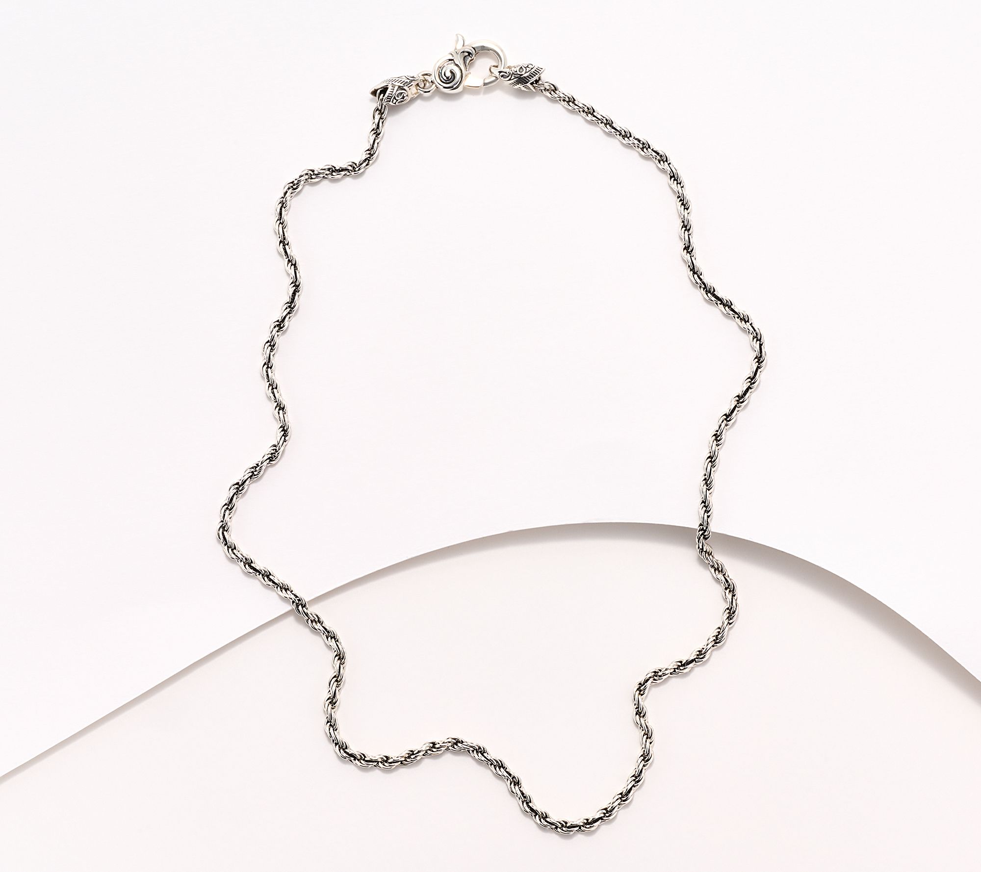 Third Person Sterling Silver 2.9mm Rope Chain Necklace, 14.2g