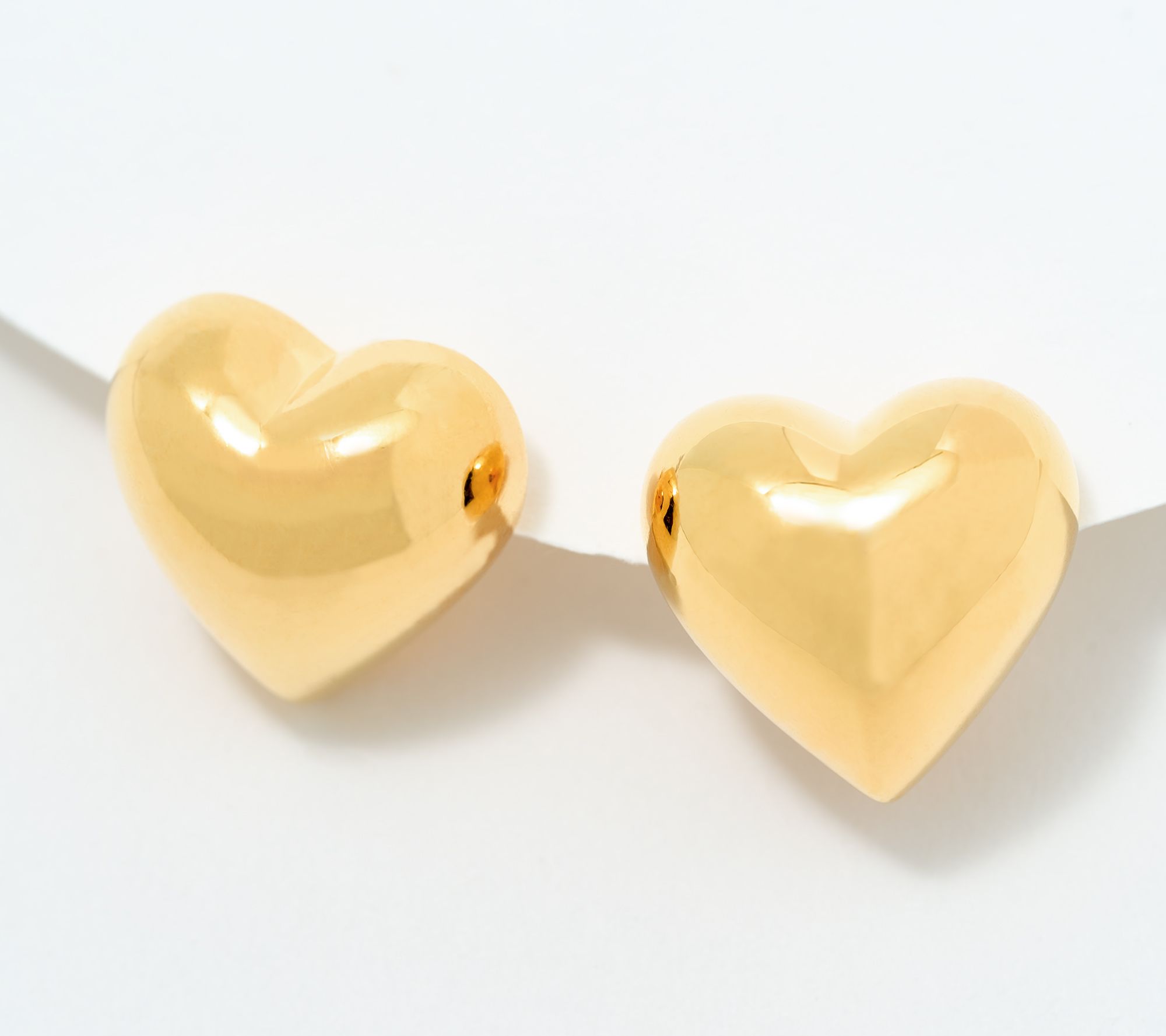 "As Is" Silver Style Bold Puffy Heart Stud Earrings, Sterling Silver