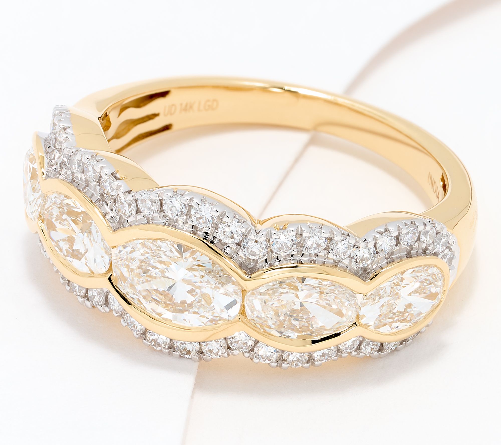 Fire Light Lab Grown Diamond Oval & Round 2.50 cttw Ring, 14K Gold