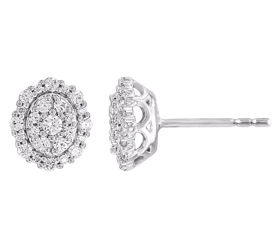 Affinity Diamonds 0.50 cttw Halo Stud Earrings,Sterling