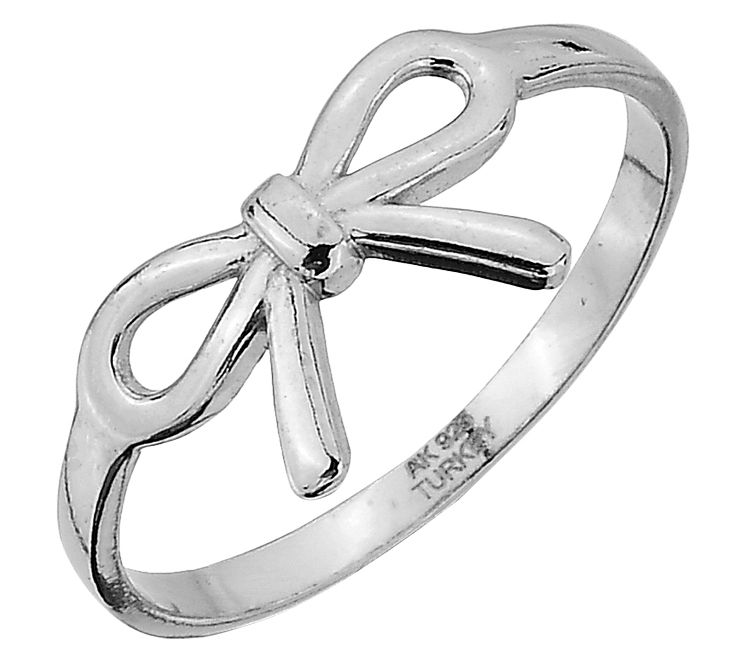 Silver Style High Polished Bow Design Ring, Sterling
