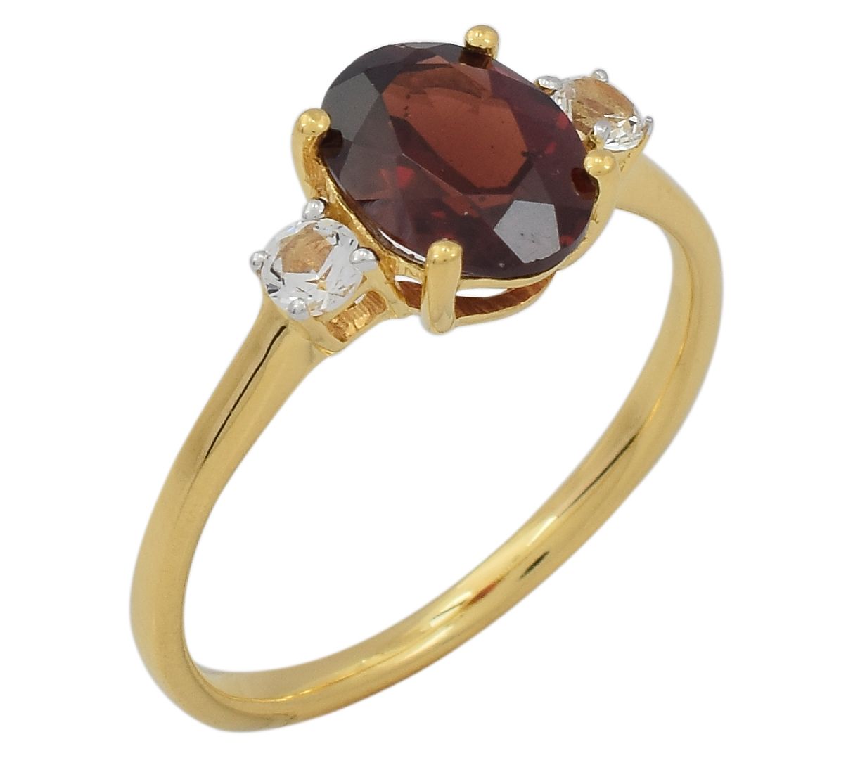 Affinity Gems 3-Stone Multi-Gemstone Ring, 14KGold Plated