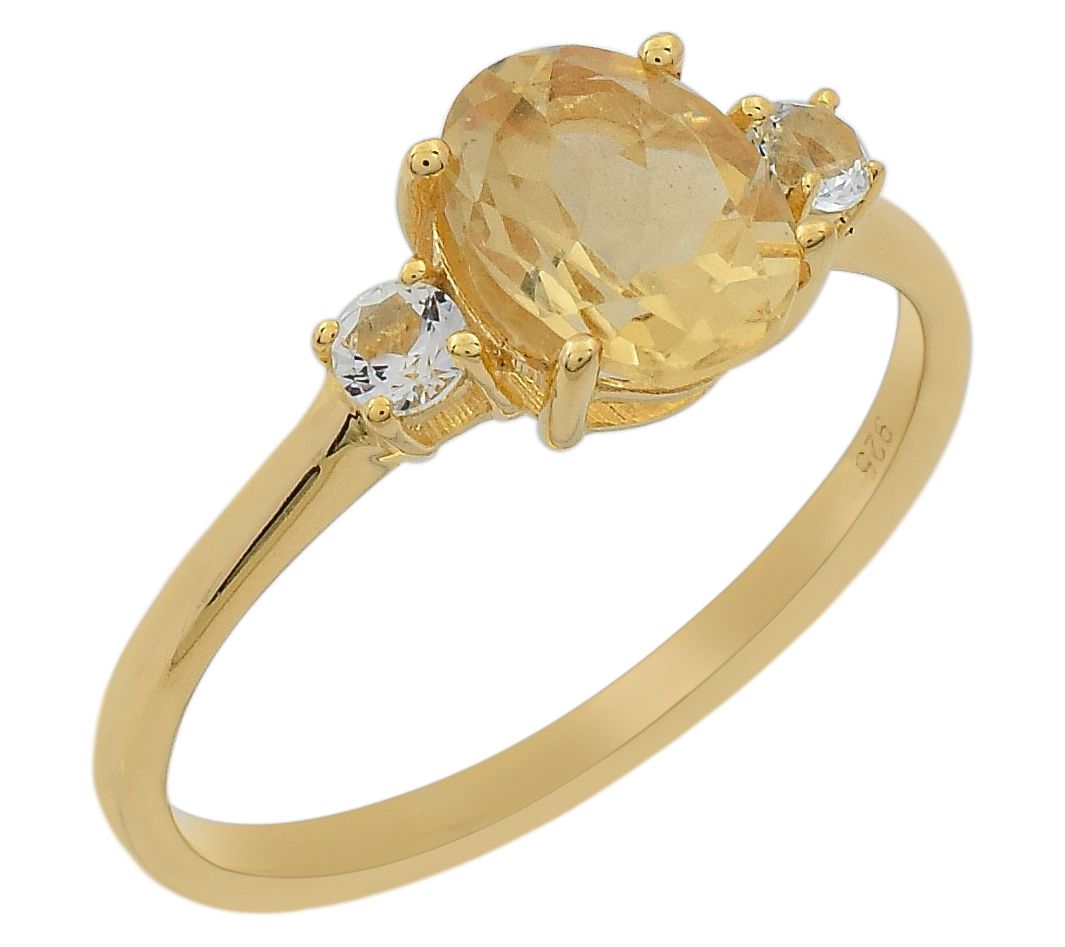 Affinity Gems 3-Stone Multi-Gemstone Ring, 14KGold Plated