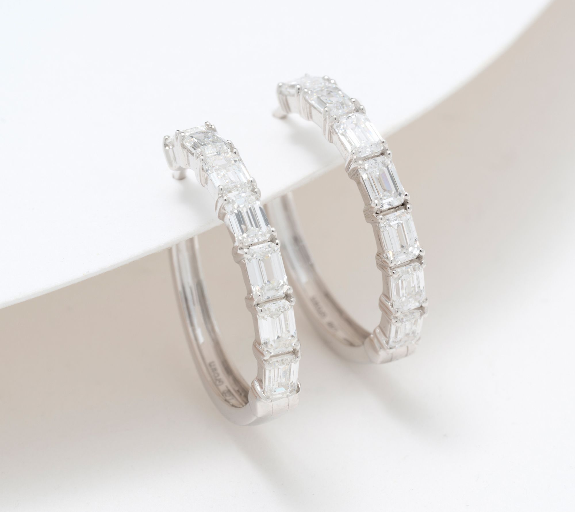 Fire Light Lab Grown Diamond Emerald Cut 2.00 cttw Earrings, 14K