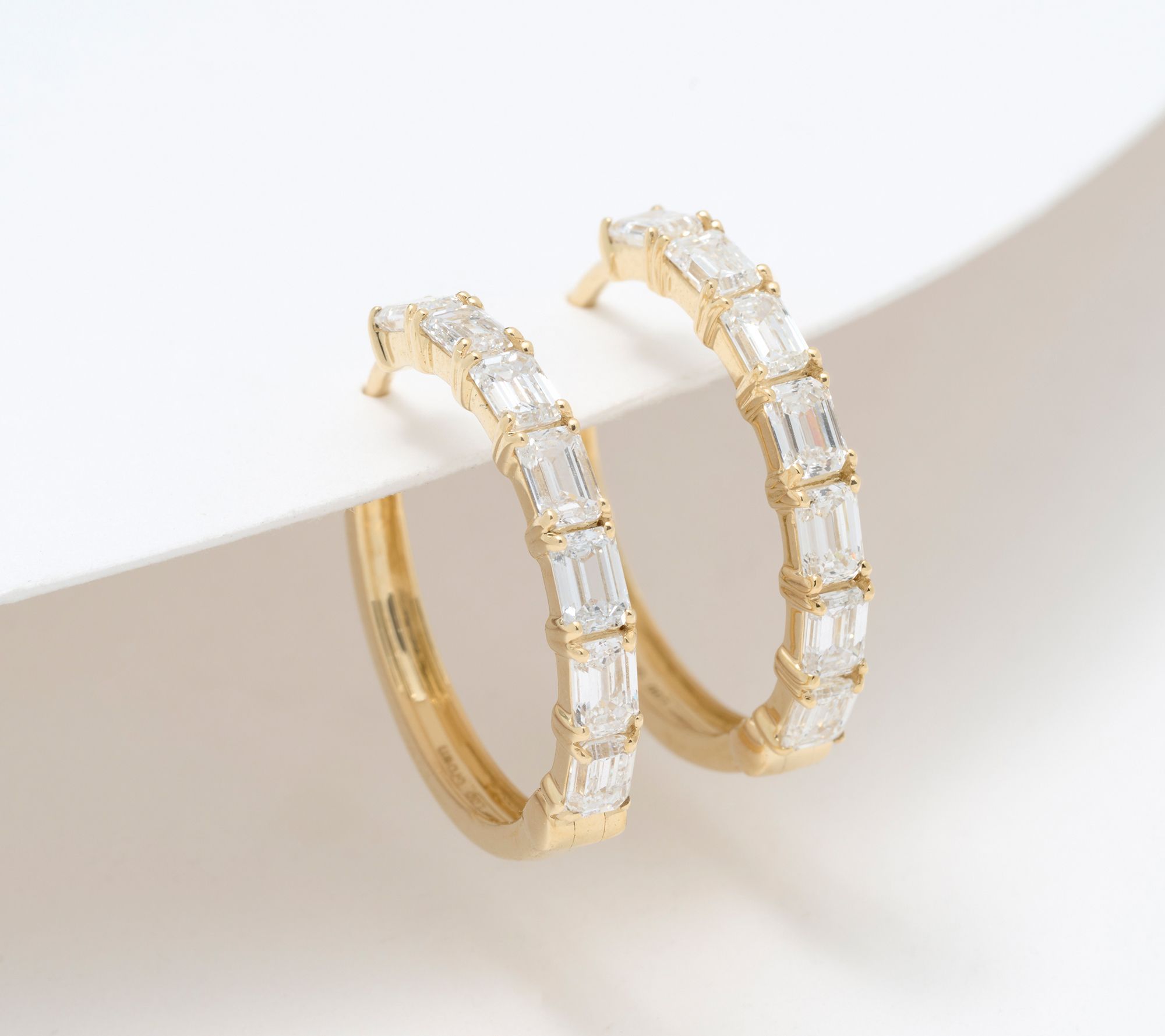 Fire Light Lab Grown Diamond Emerald Cut 2.00 cttw Earrings, 14K