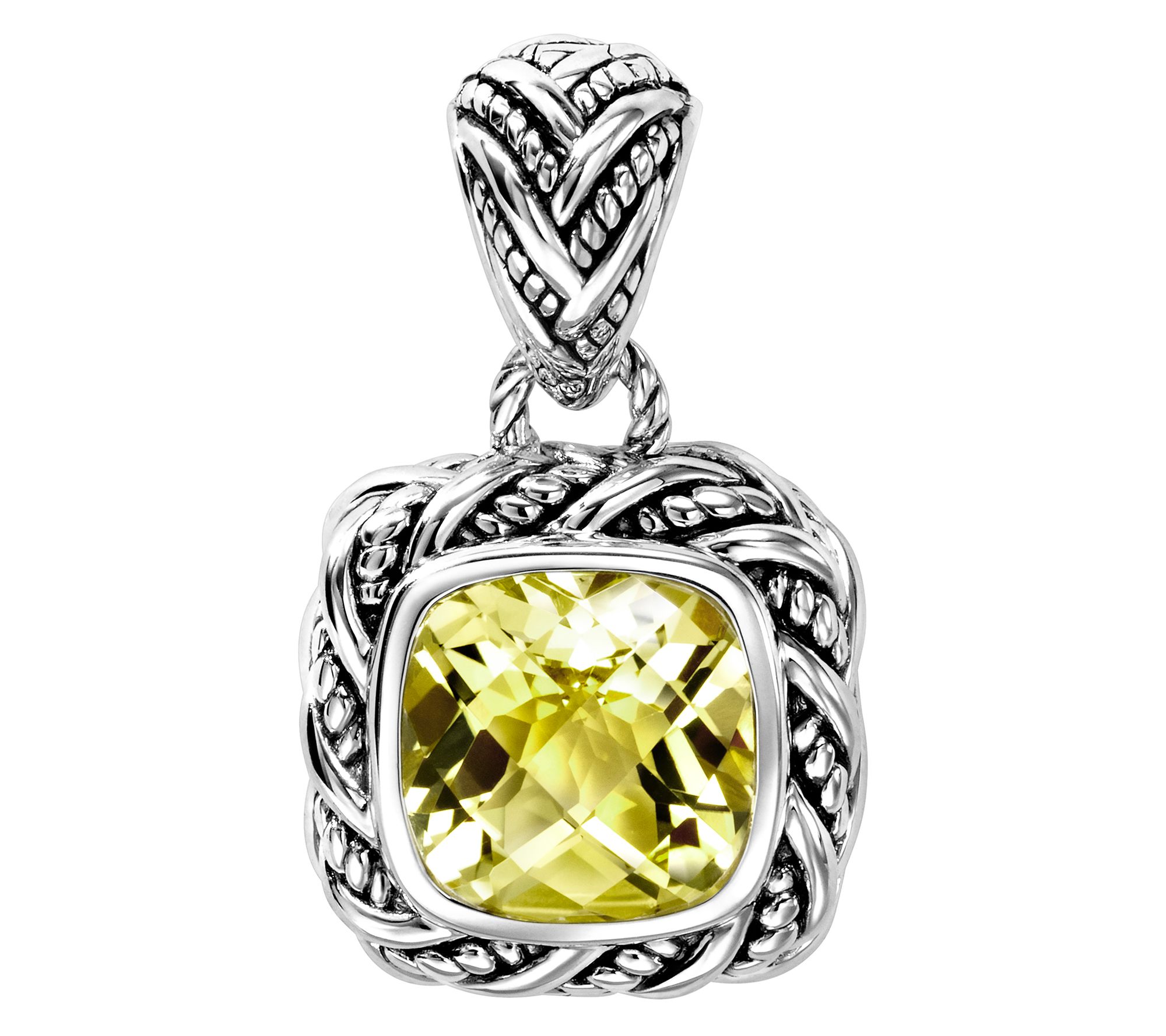 JAI Sterling Silver Legacy Woven Cushion Gemstone Enhancer