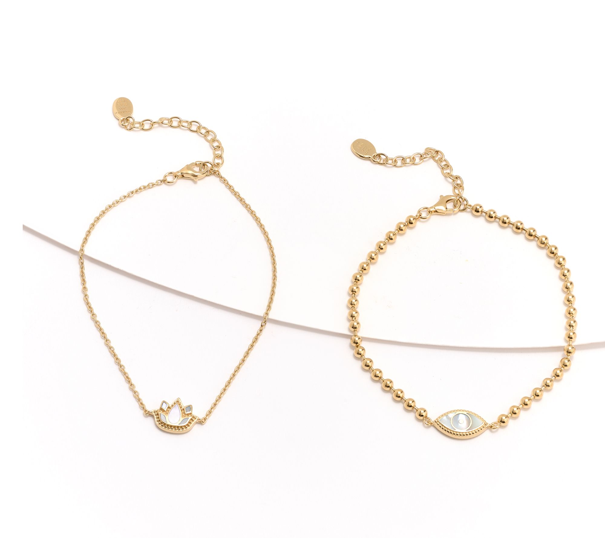 Karma and Luck Set of 2 Kalli Collection Bracelets, Eye & Lotus