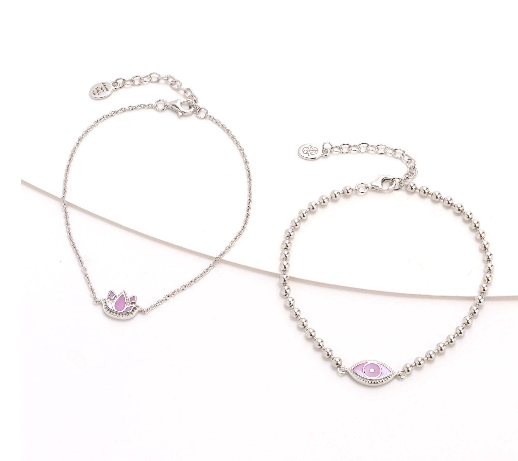 Karma and Luck Set of 2 Kalli Collection Bracelets, Eye & Lotus