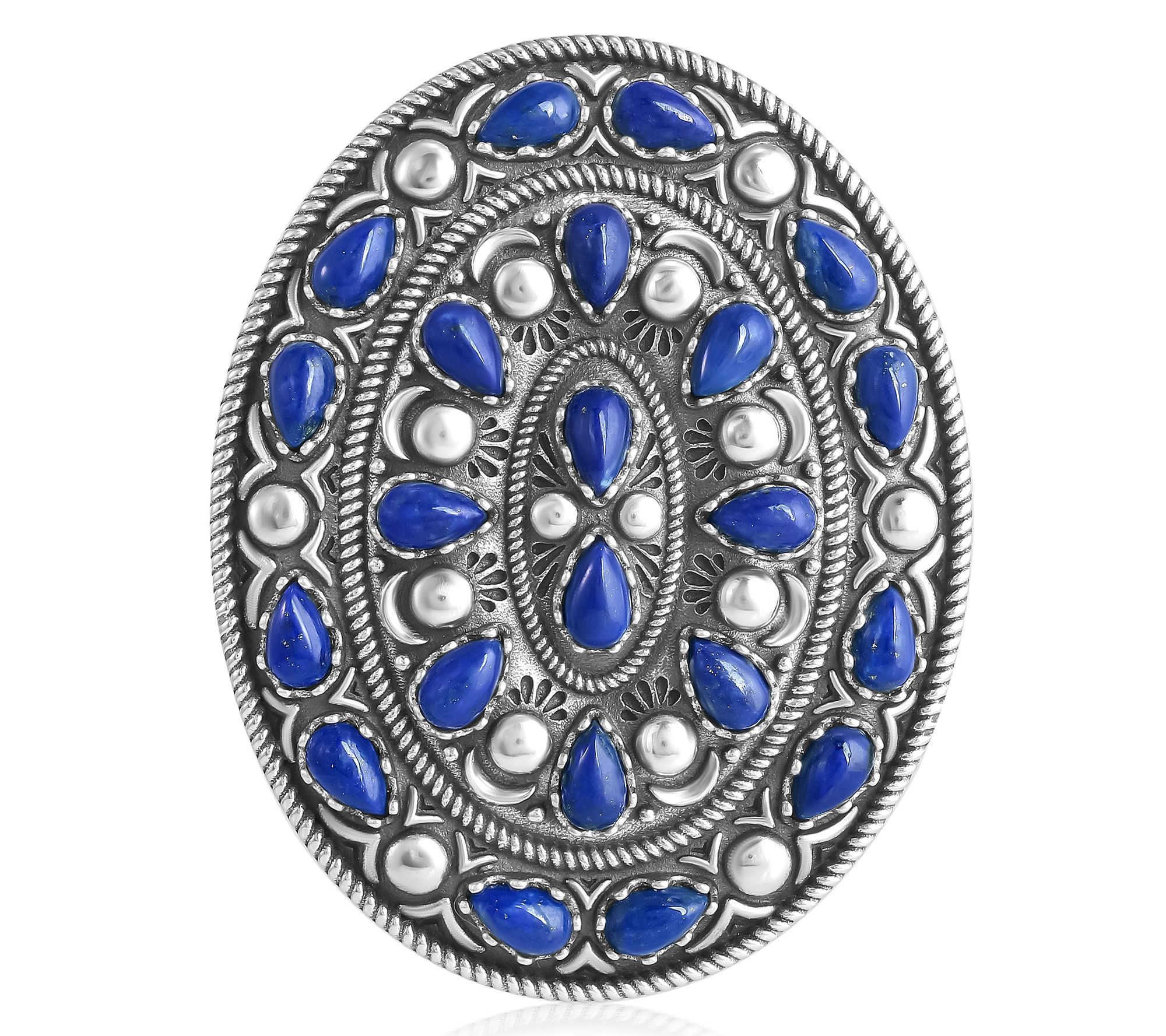 American West Sterling Silver Cluster GemstoneOval Enhancer