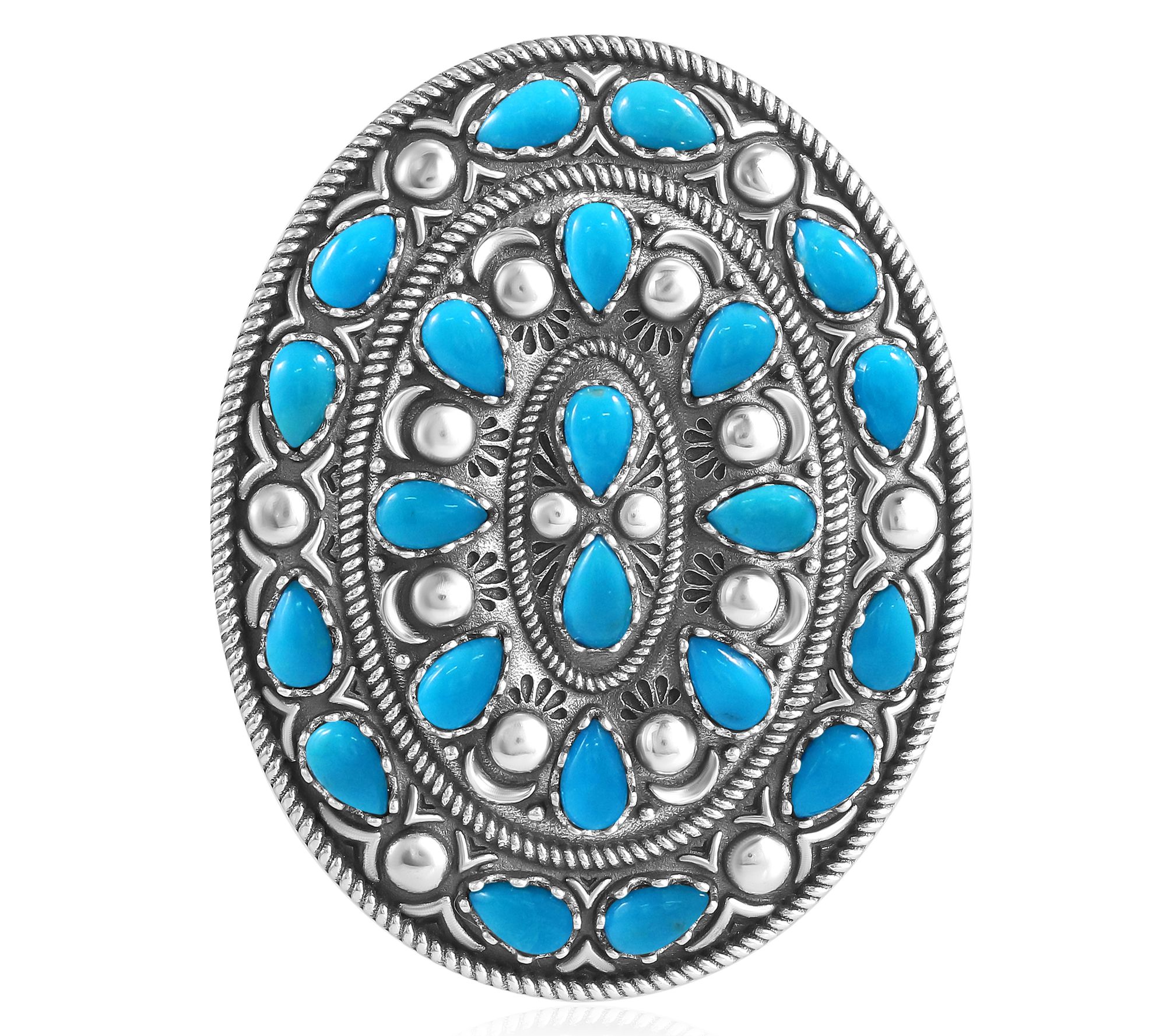 American West Sterling Silver Cluster GemstoneOval Enhancer