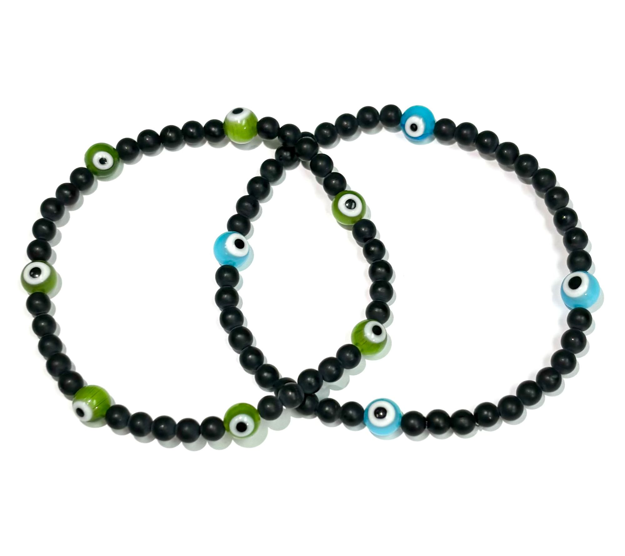 Alkeme Shield in Style Onyx Evil Eye Bracelet Set