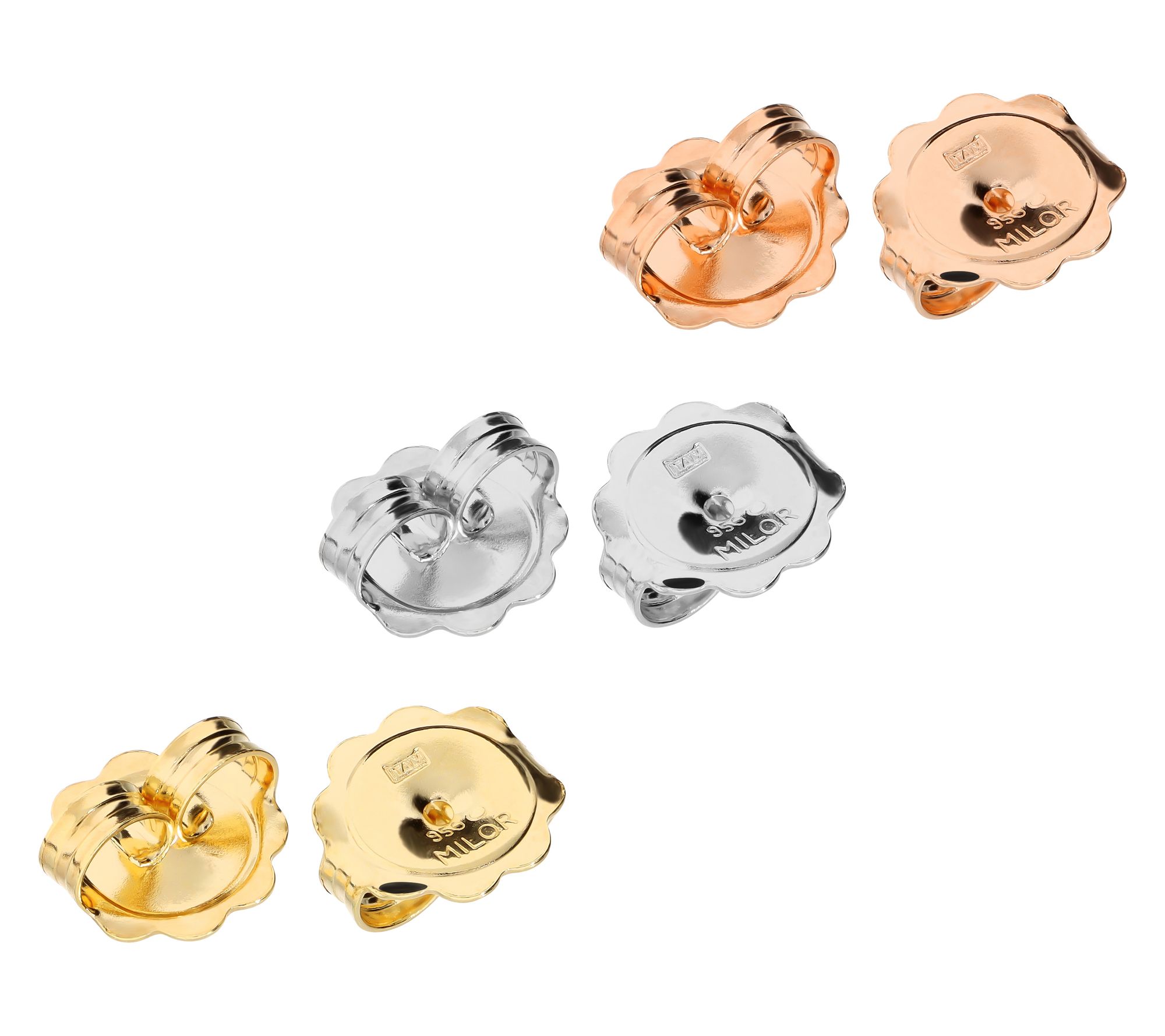 Ultrafine 950 Silver Set of 3 Oversize EarringClutches