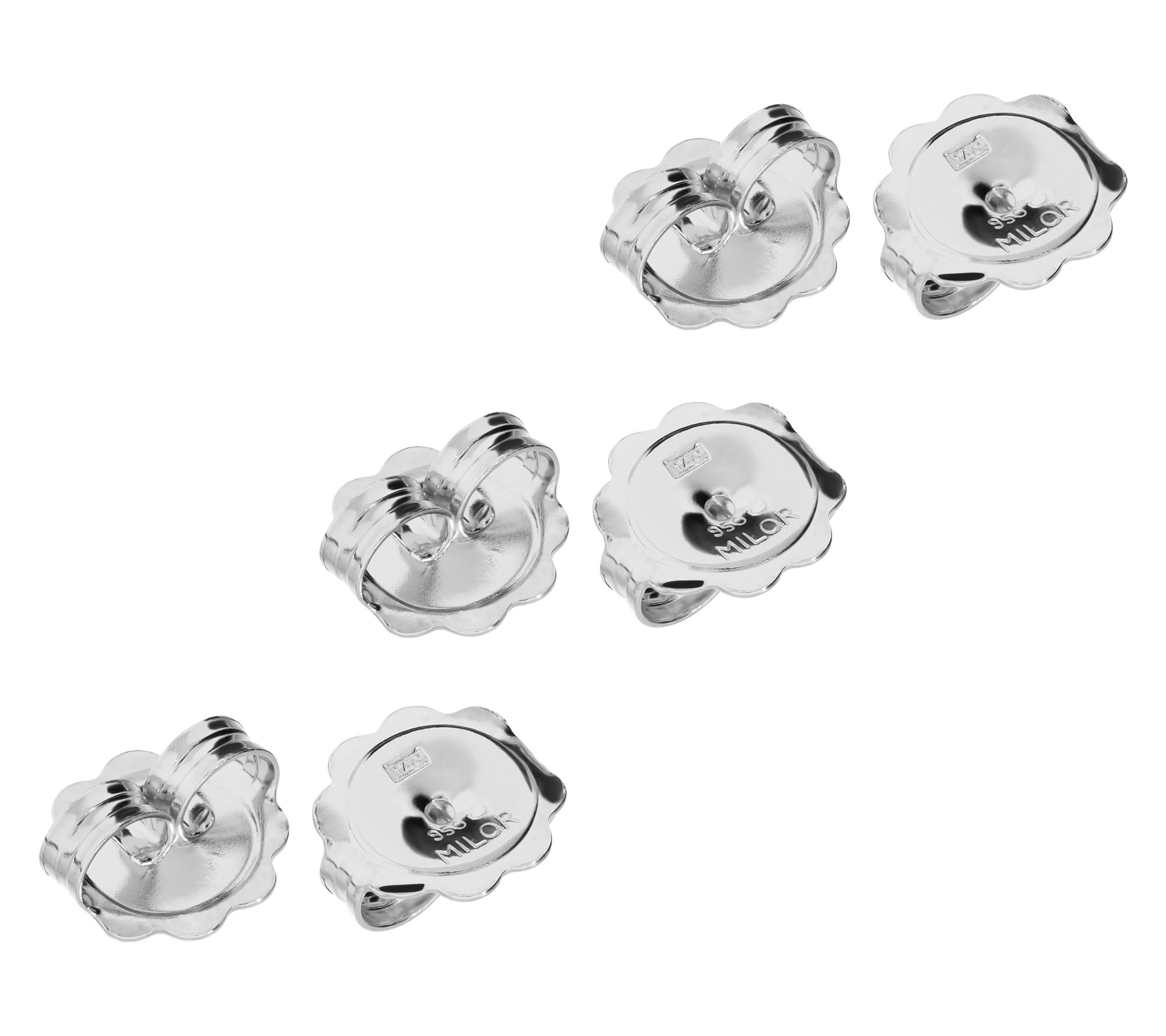 Ultrafine 950 Silver Set of 3 Oversize EarringClutches